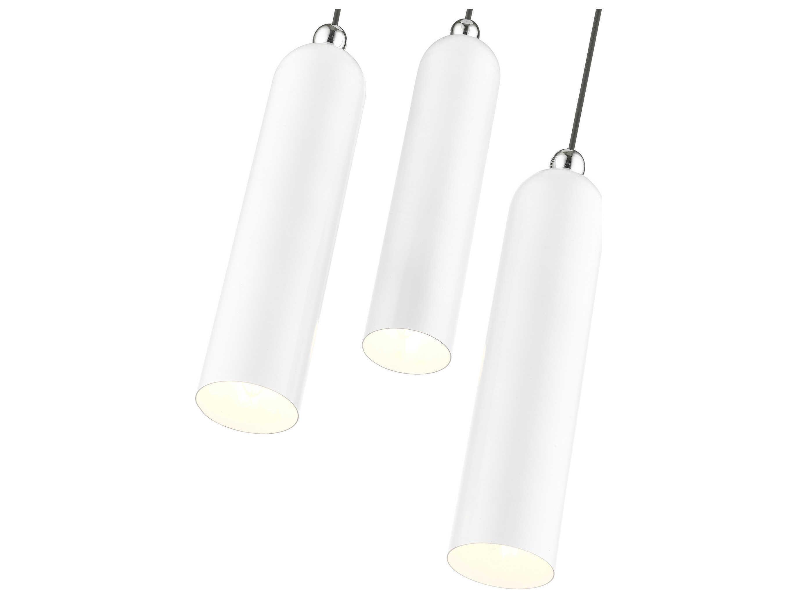 Livex Lighting Ardmore 3-Light Shiny White Cylinder Pendant