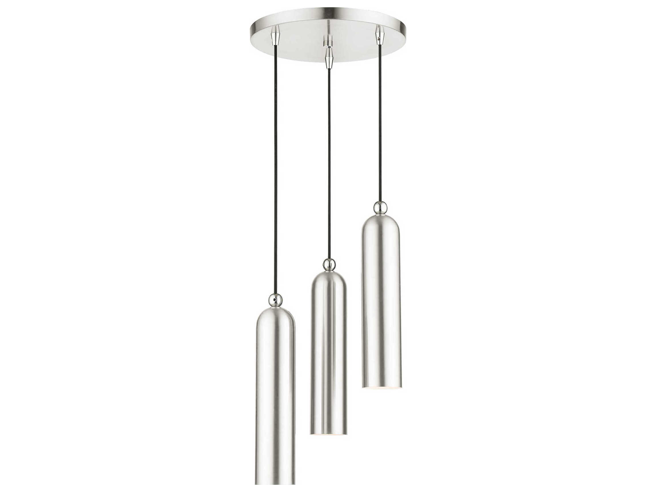 Livex Lighting Ardmore 3-Light Brushed Nickel Cylinder Pendant