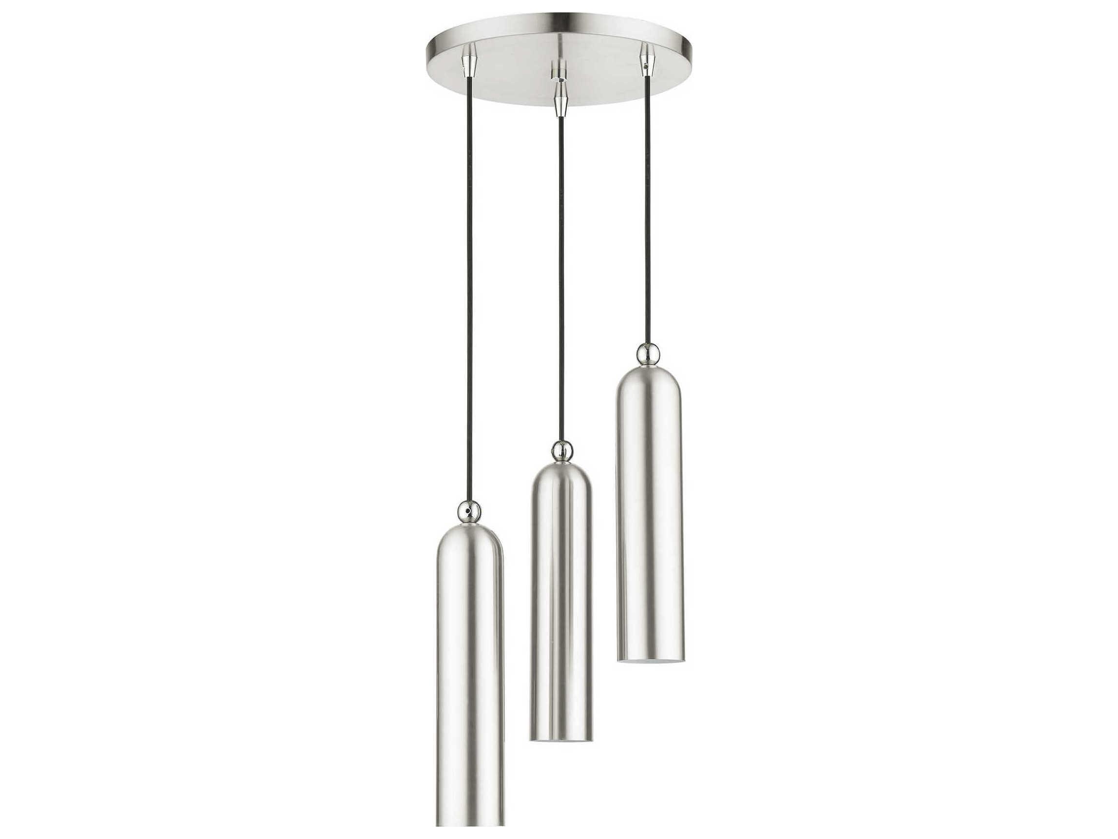 Livex Lighting Ardmore 3-Light Brushed Nickel Cylinder Pendant
