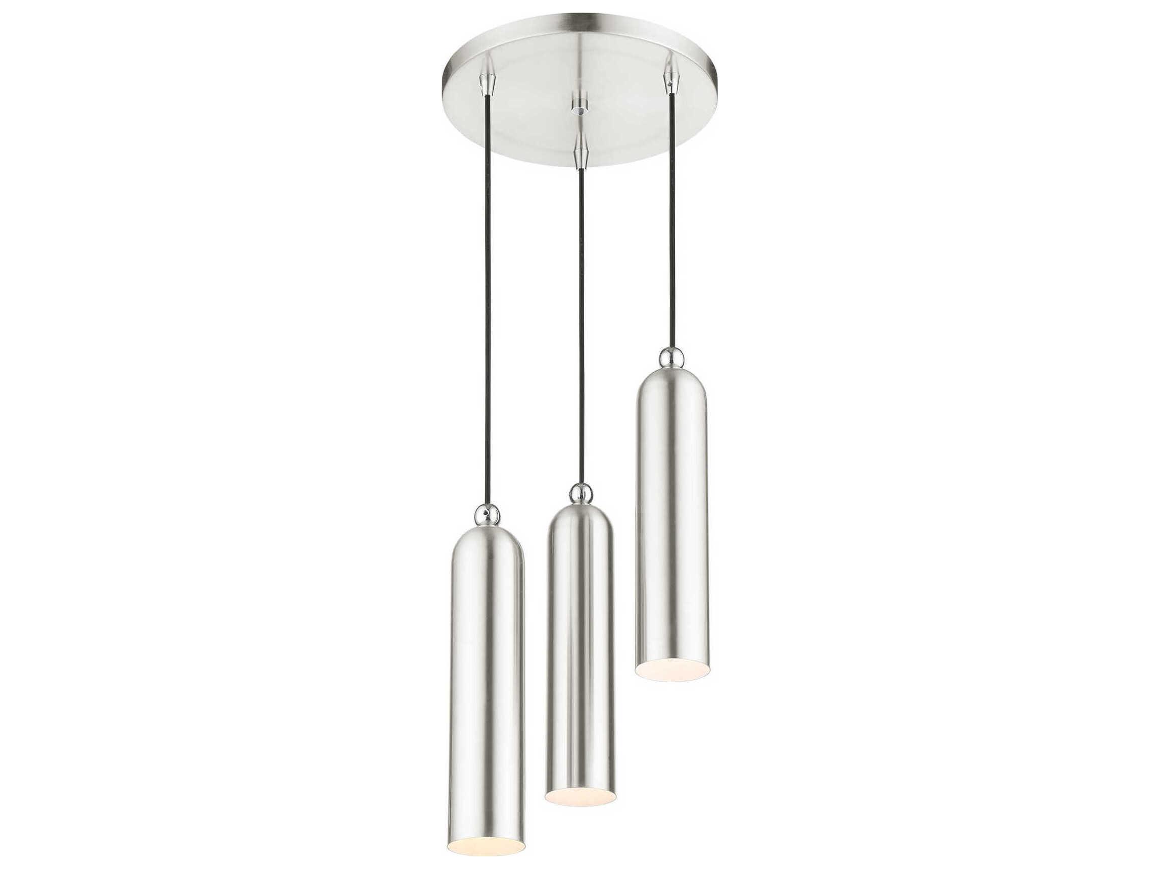 Livex Lighting Ardmore 3-Light Brushed Nickel Cylinder Pendant