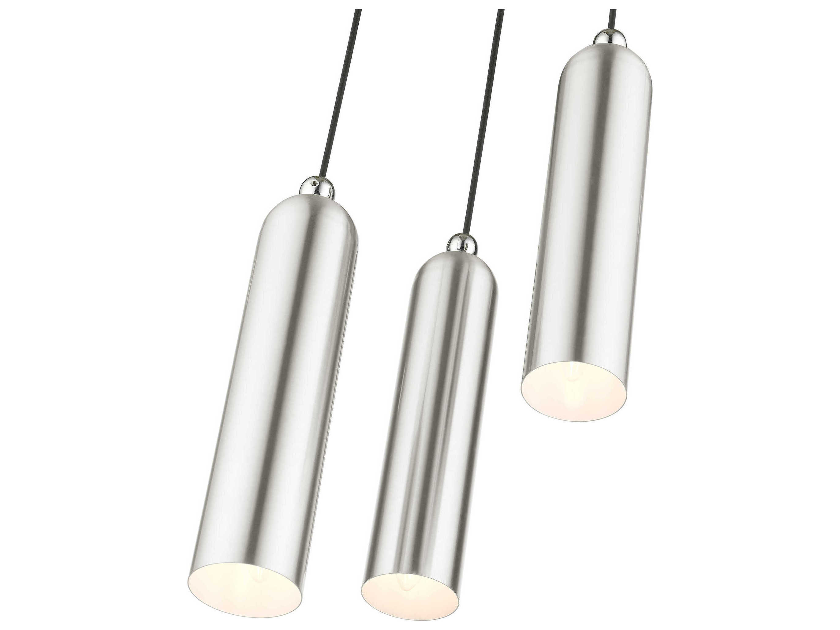 Livex Lighting Ardmore 3-Light Brushed Nickel Cylinder Pendant
