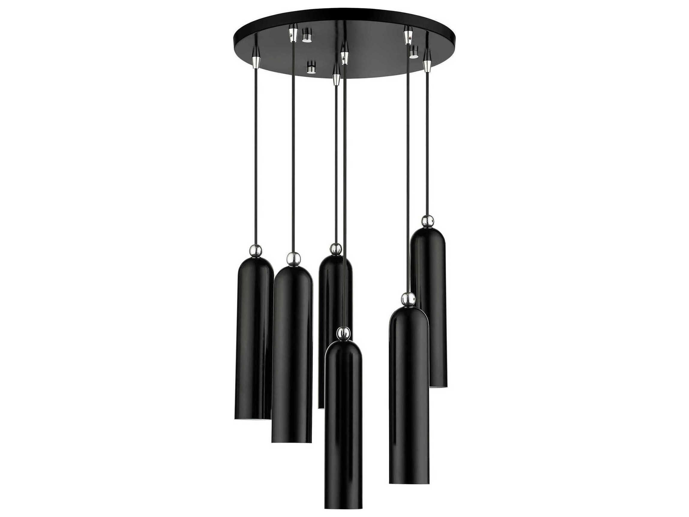 Livex Lighting Ardmore 6-Light Shiny Black Cylinder Pendant