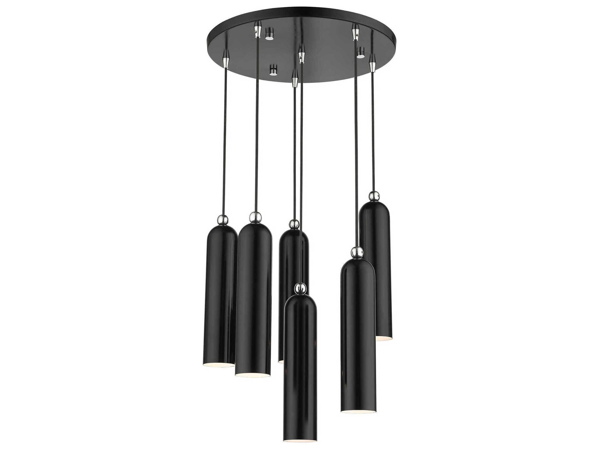 Livex Lighting Ardmore 6-Light Shiny Black Cylinder Pendant