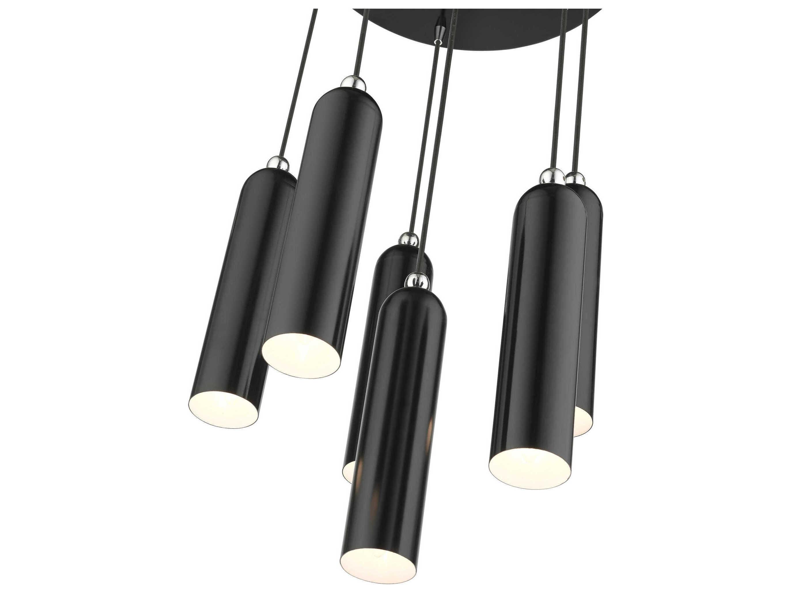 Livex Lighting Ardmore 6-Light Shiny Black Cylinder Pendant
