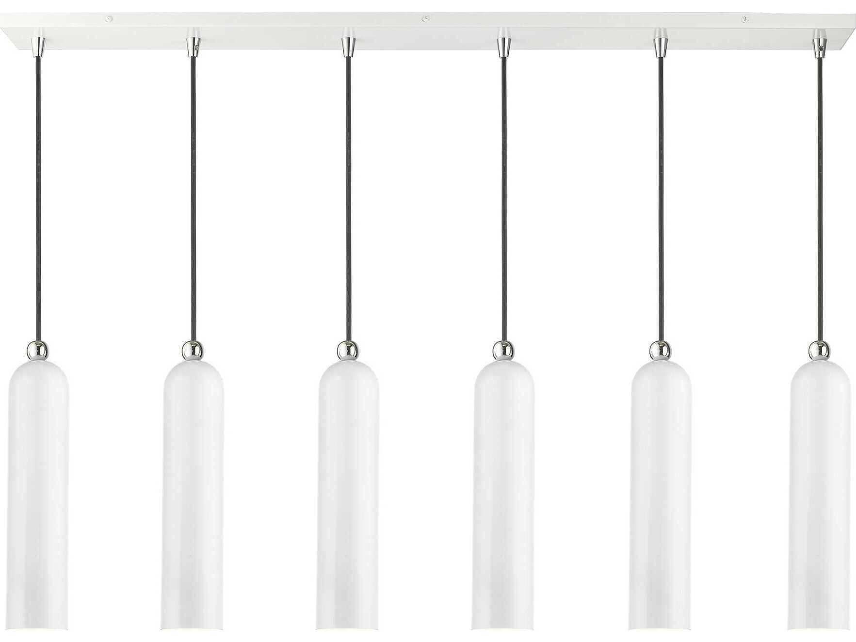 Livex Lighting Ardmore 6-Light Shiny White Bell Linear Island Pendant
