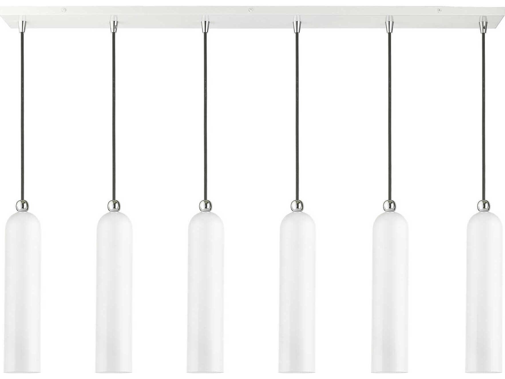 Livex Lighting Ardmore 6-Light Shiny White Bell Linear Island Pendant