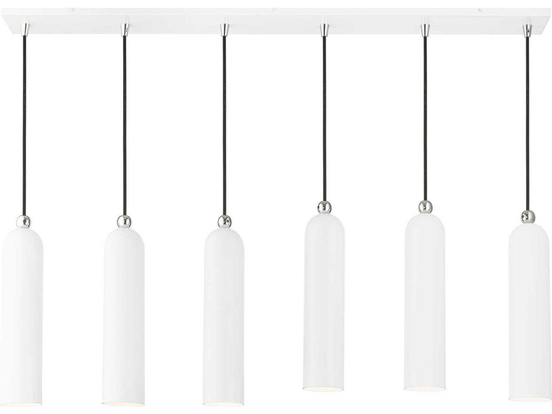 Livex Lighting Ardmore 6-Light Shiny White Bell Linear Island Pendant