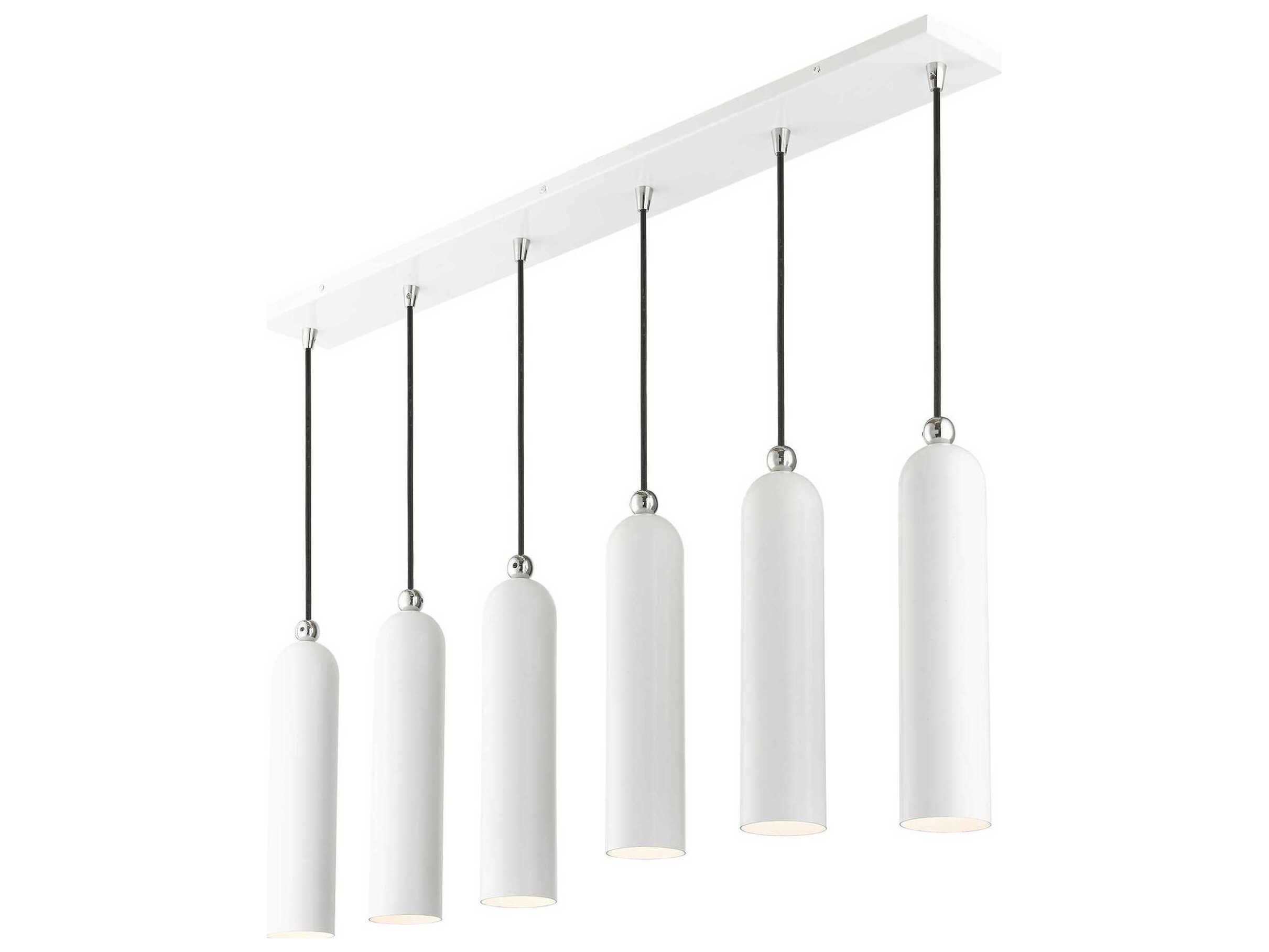 Livex Lighting Ardmore 6-Light Shiny White Bell Linear Island Pendant