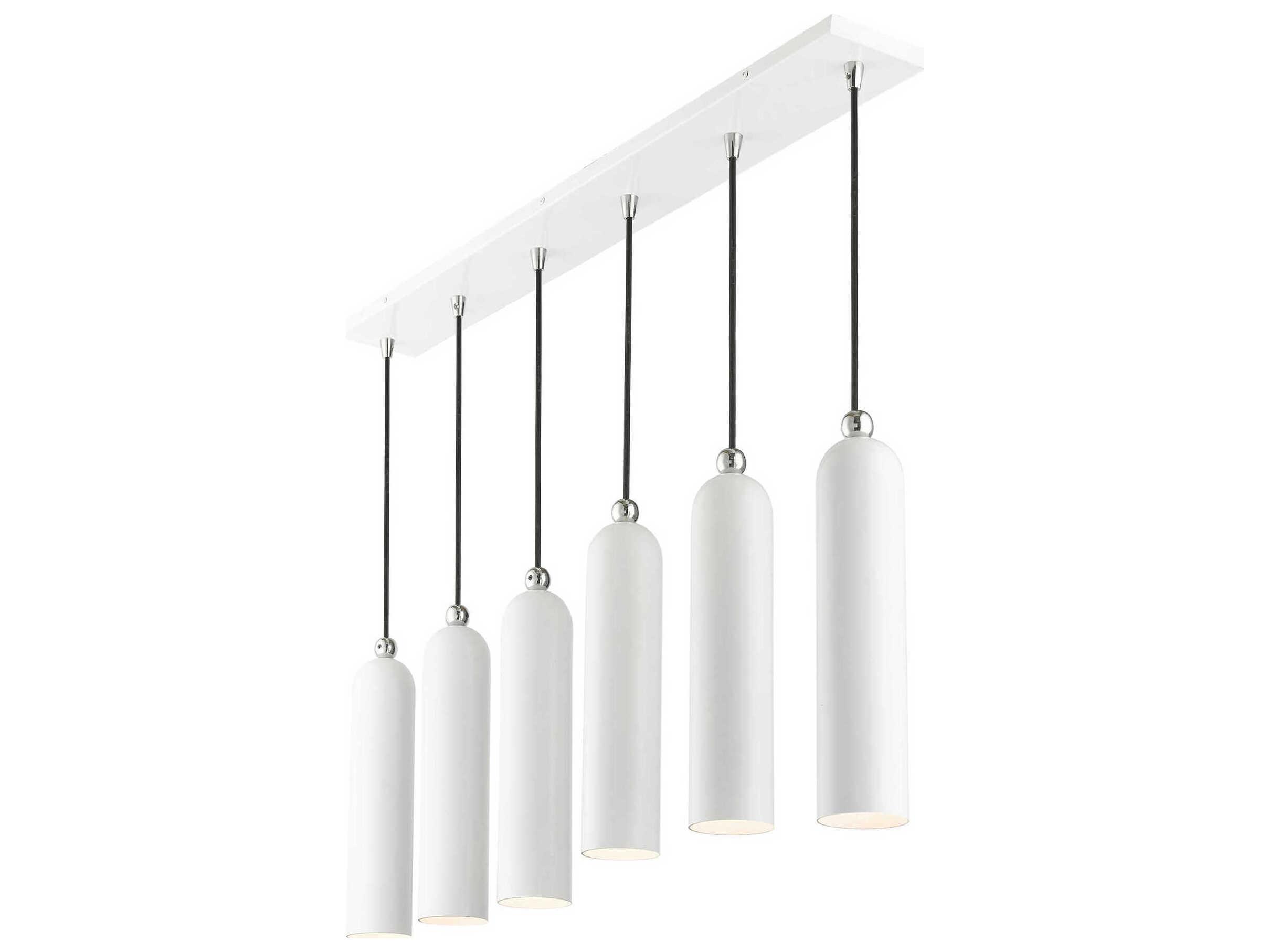 Livex Lighting Ardmore 6-Light Shiny White Bell Linear Island Pendant