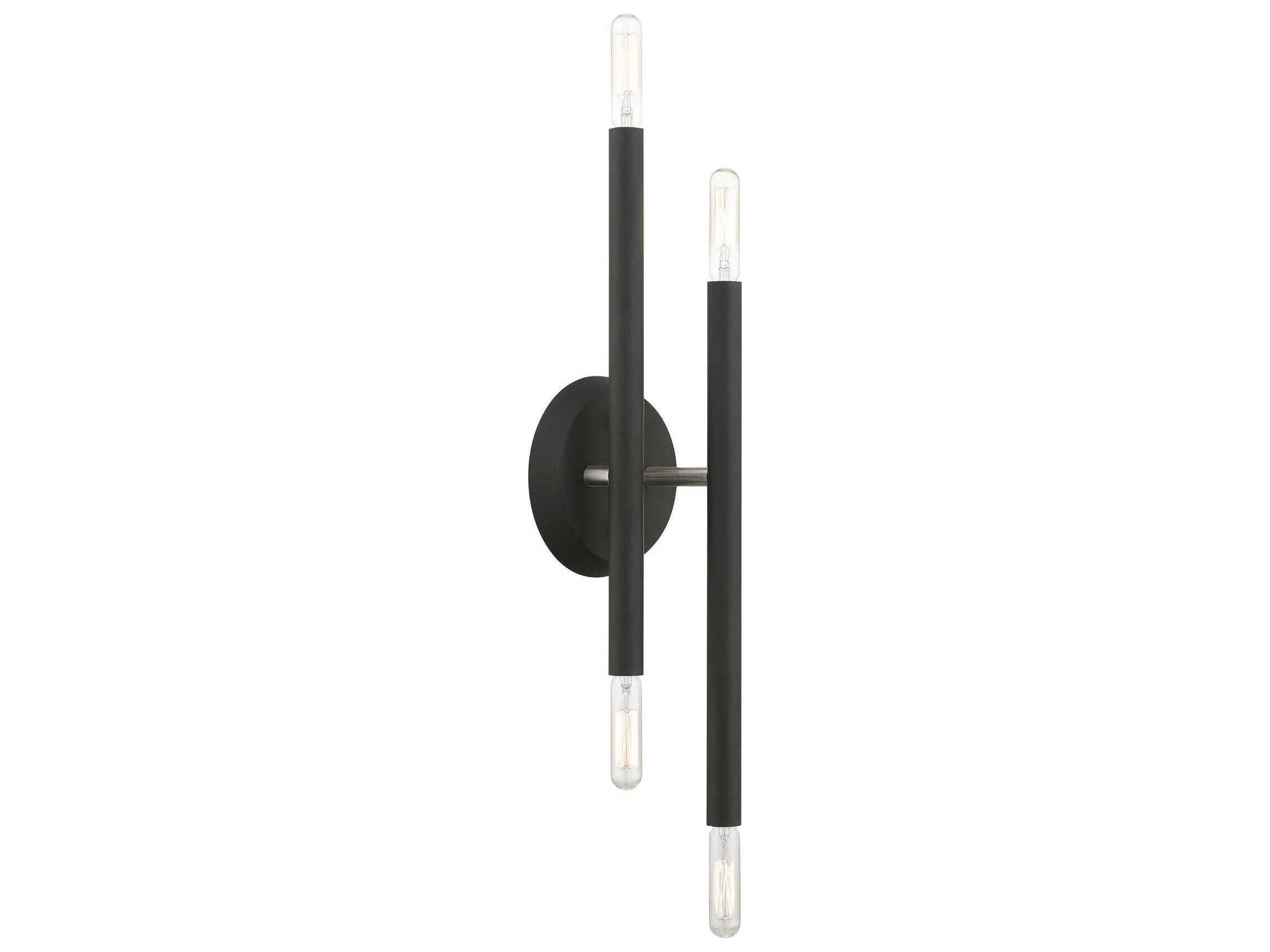 Livex Lighting Soho 4-Light Black Brushed Nickel Wall Sconce
