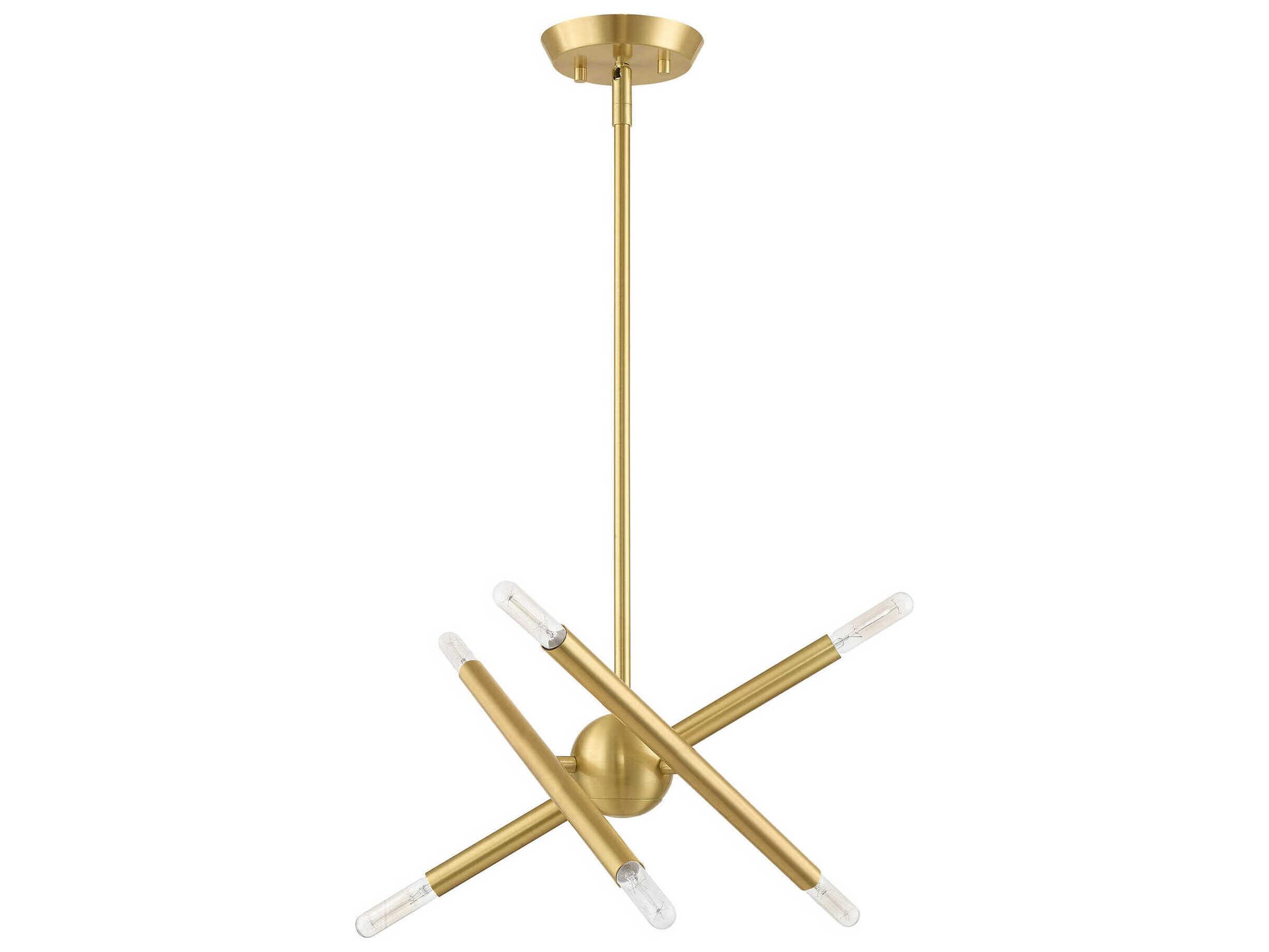 Livex Lighting Soho 6-Light Satin Brass Candelabra Chandelier