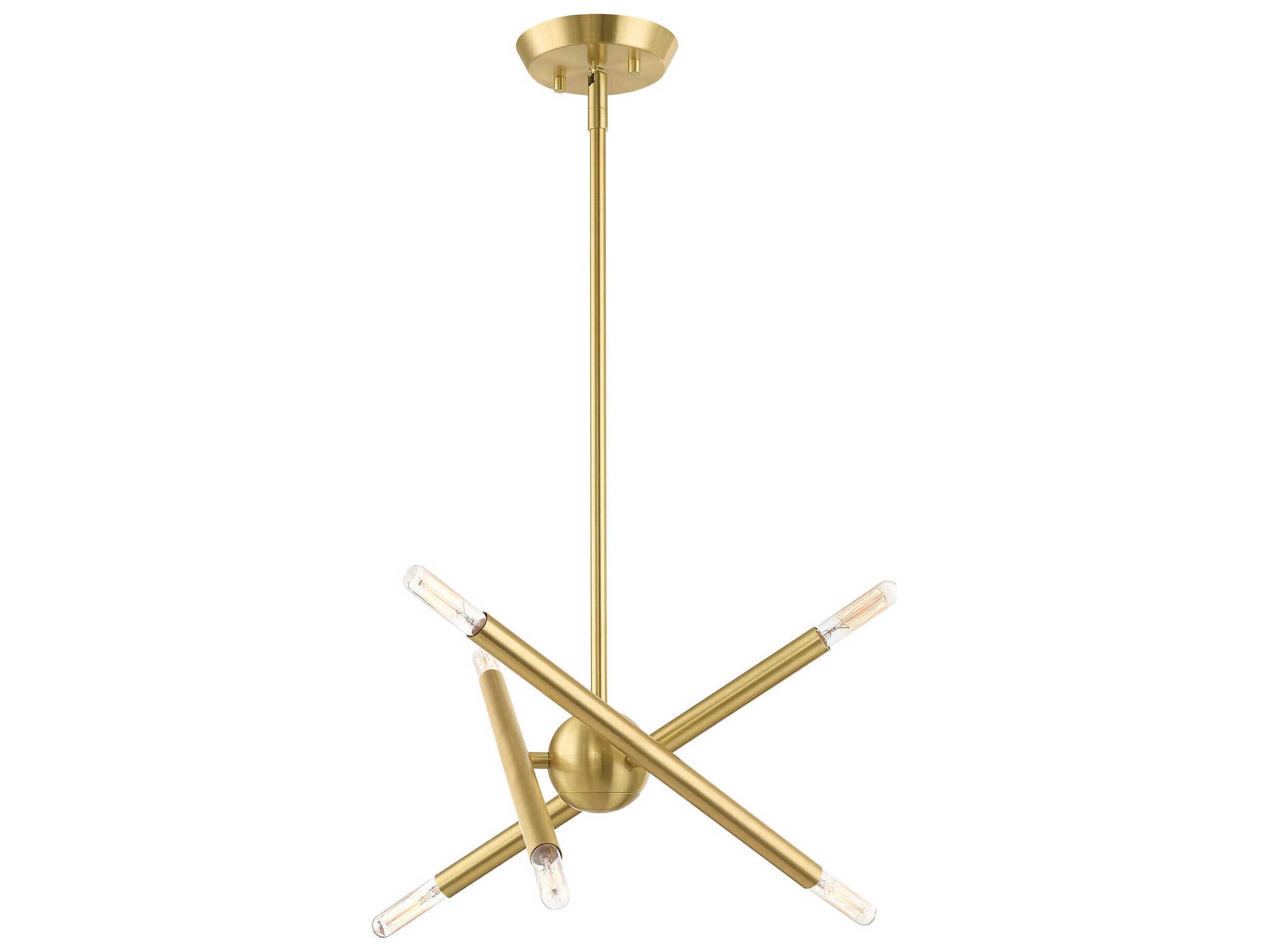 Livex Lighting Soho 6-Light Satin Brass Candelabra Chandelier