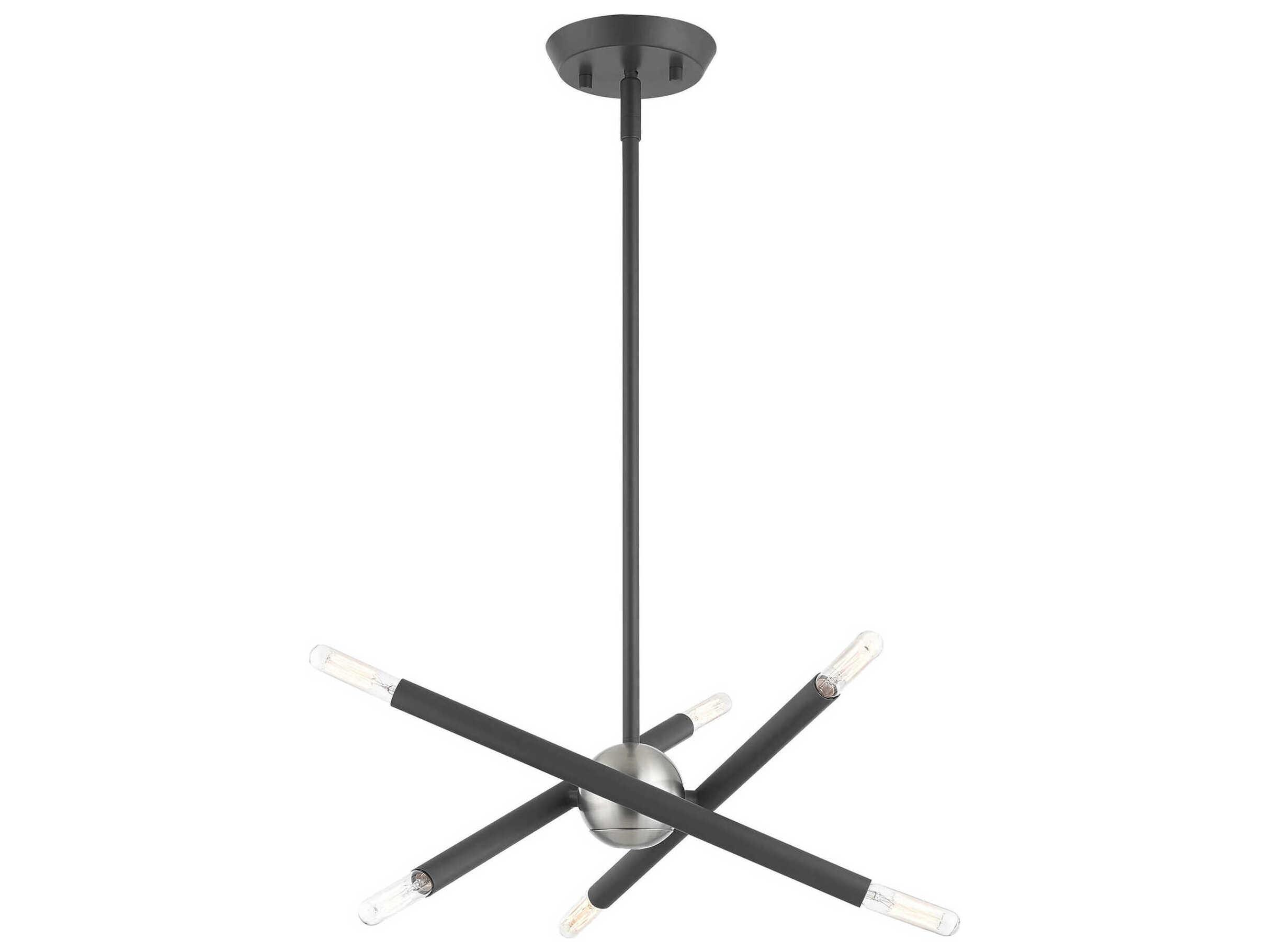 Livex Lighting Soho 6-Light Scandinavian Gray Candelabra Chandelier