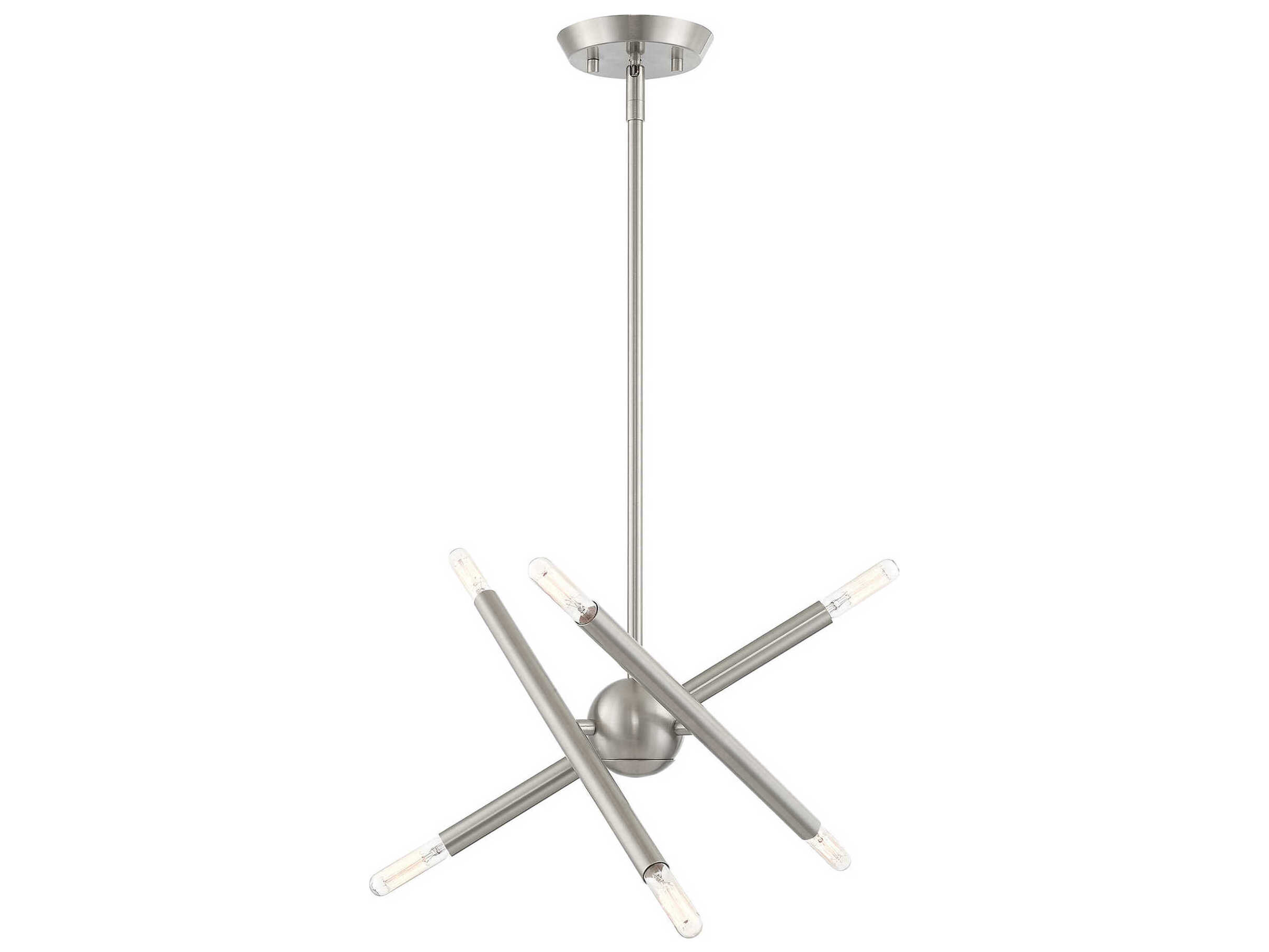 Livex Lighting Soho 6-Light Brushed Nickel Candelabra Sputnik Chandelier