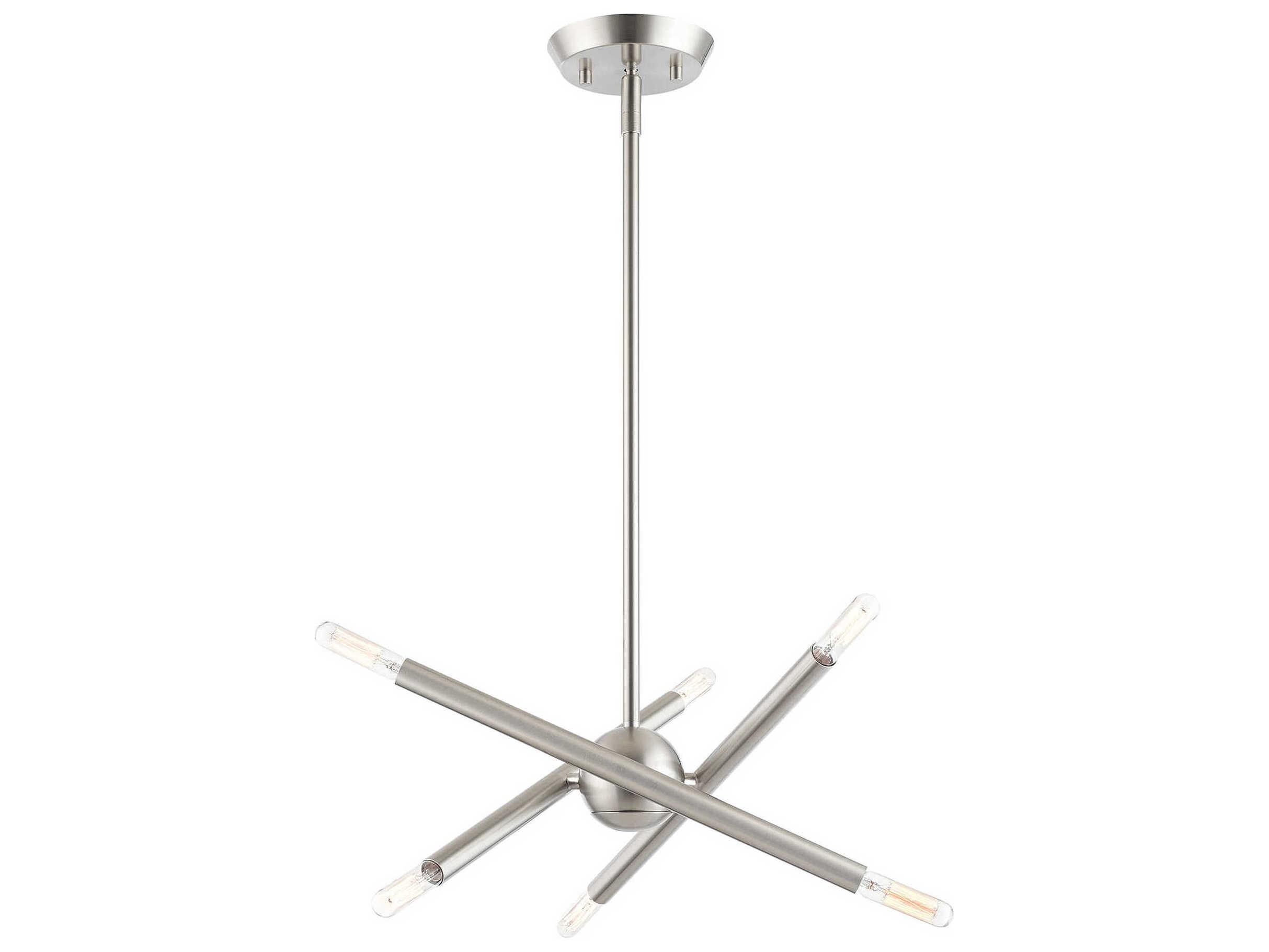 Livex Lighting Soho 6-Light Brushed Nickel Candelabra Sputnik Chandelier