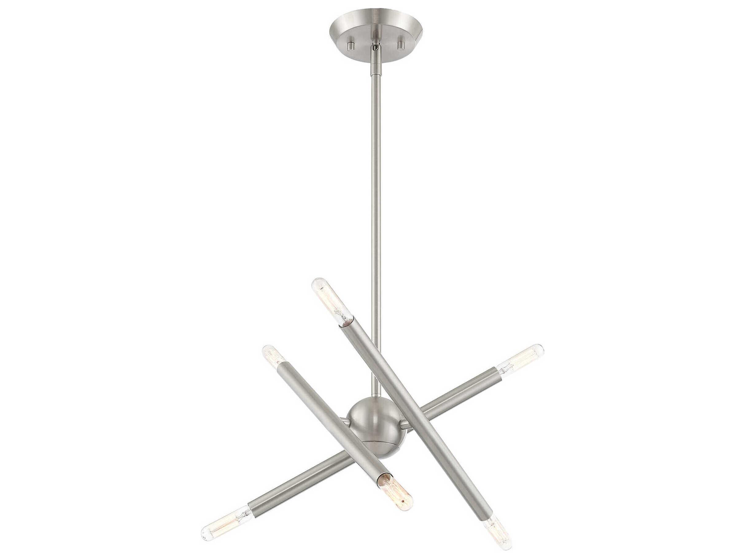 Livex Lighting Soho 6-Light Brushed Nickel Candelabra Sputnik Chandelier