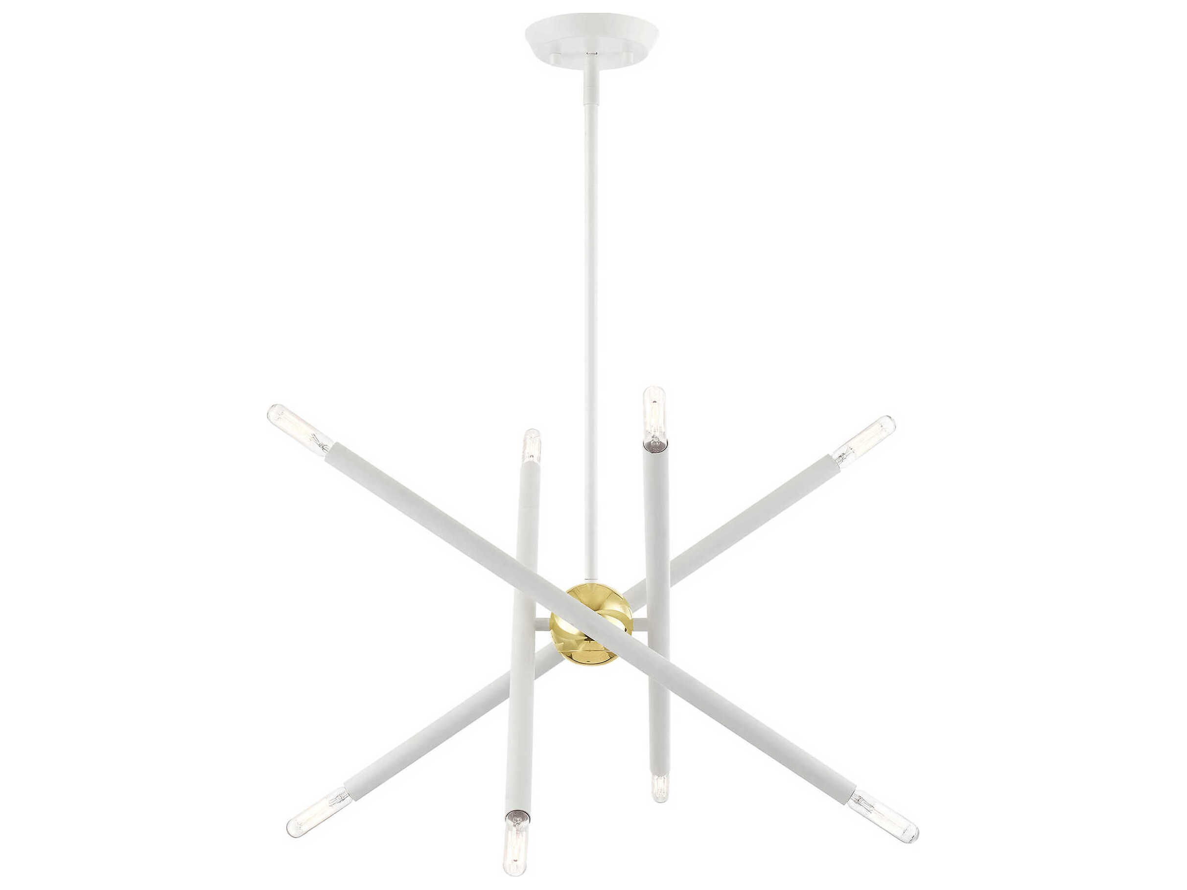 Livex Lighting Soho 8-Light White Polished Brass Candelabra Sputnik Chandelier