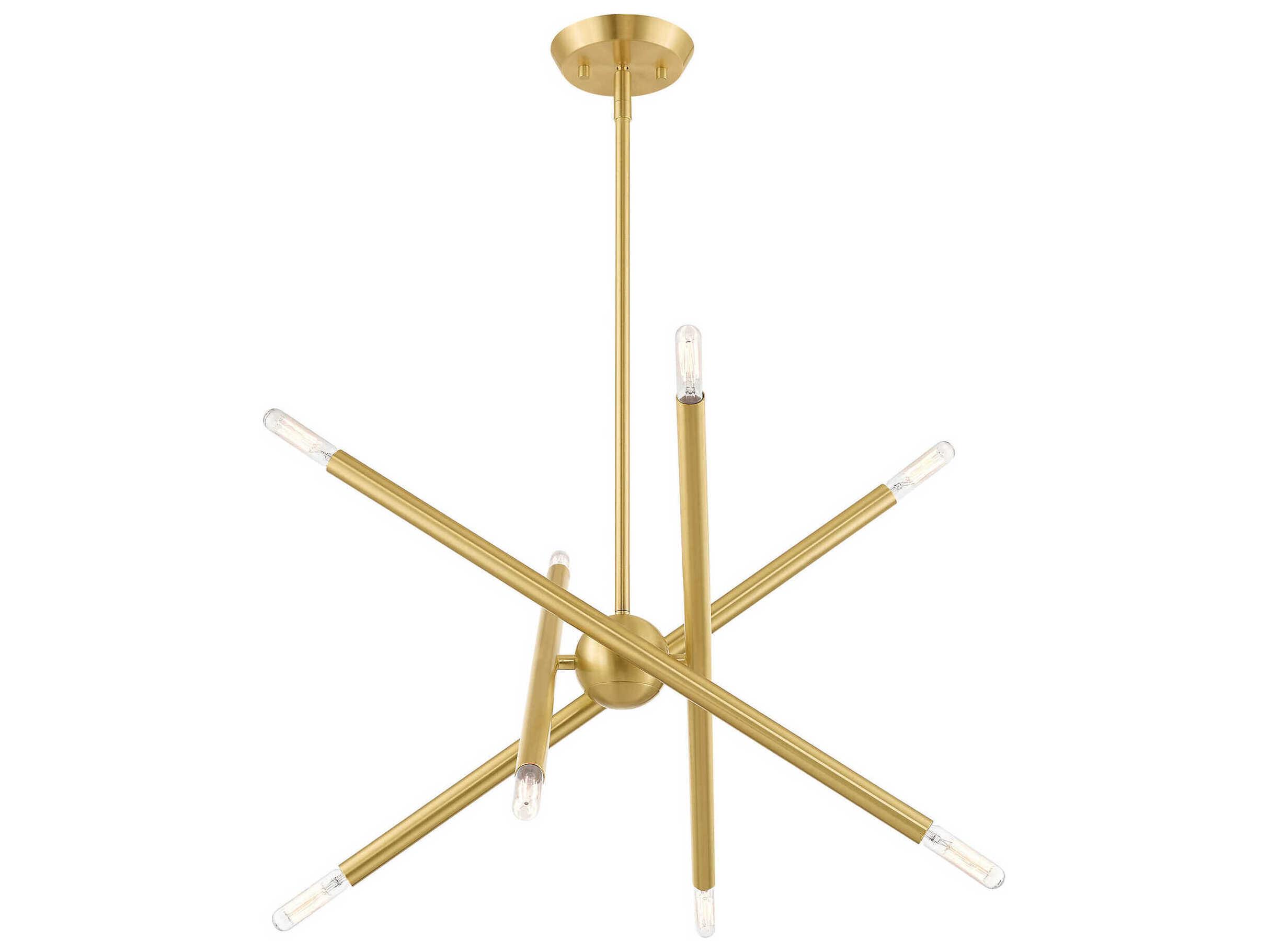 Livex Lighting Soho 8-Light Satin Brass Candelabra Sputnik Chandelier