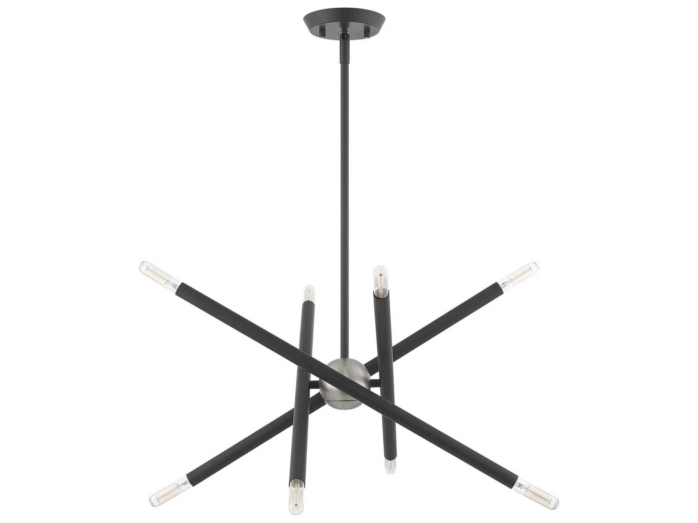 Livex Lighting Soho 8-Light Scandinavian Gray Candelabra Sputnik Chandelier