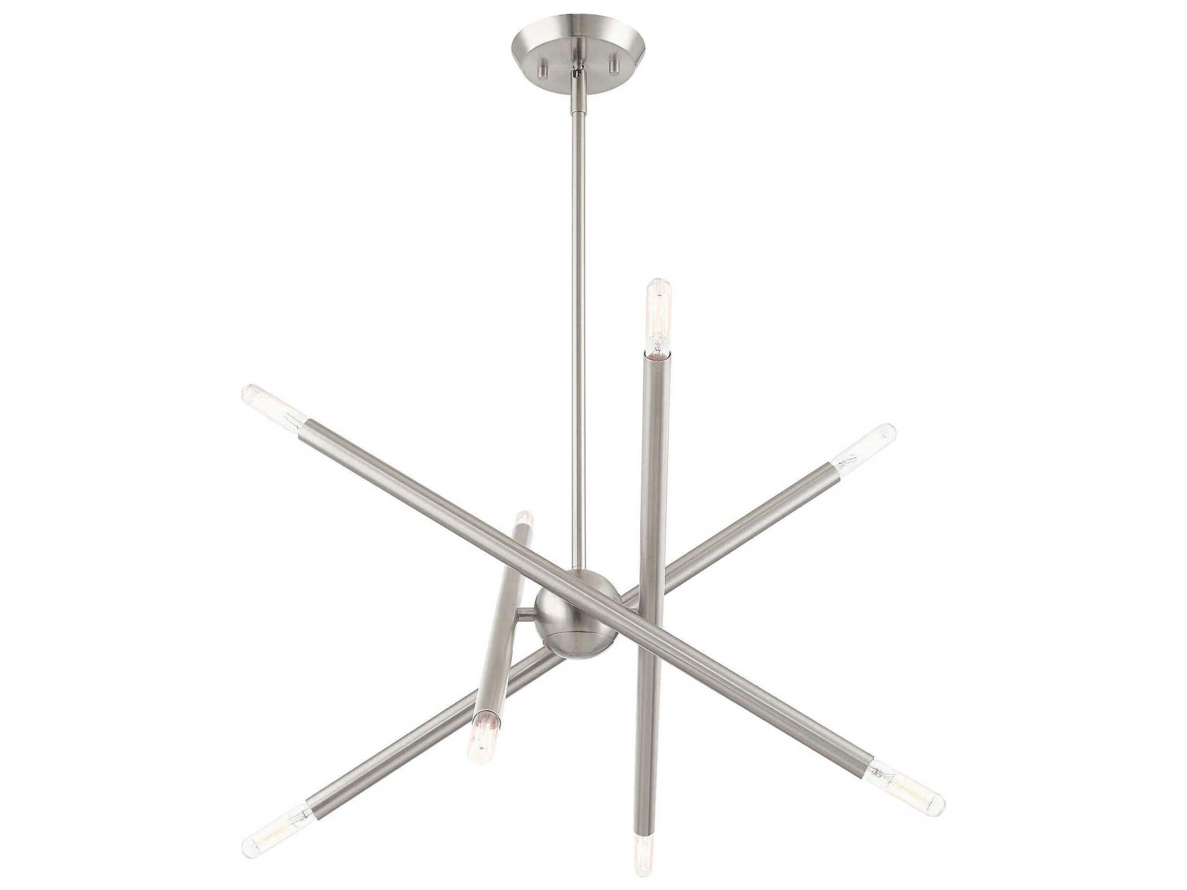 Livex Lighting Soho 8-Light Brushed Nickel Candelabra Sputnik Chandelier