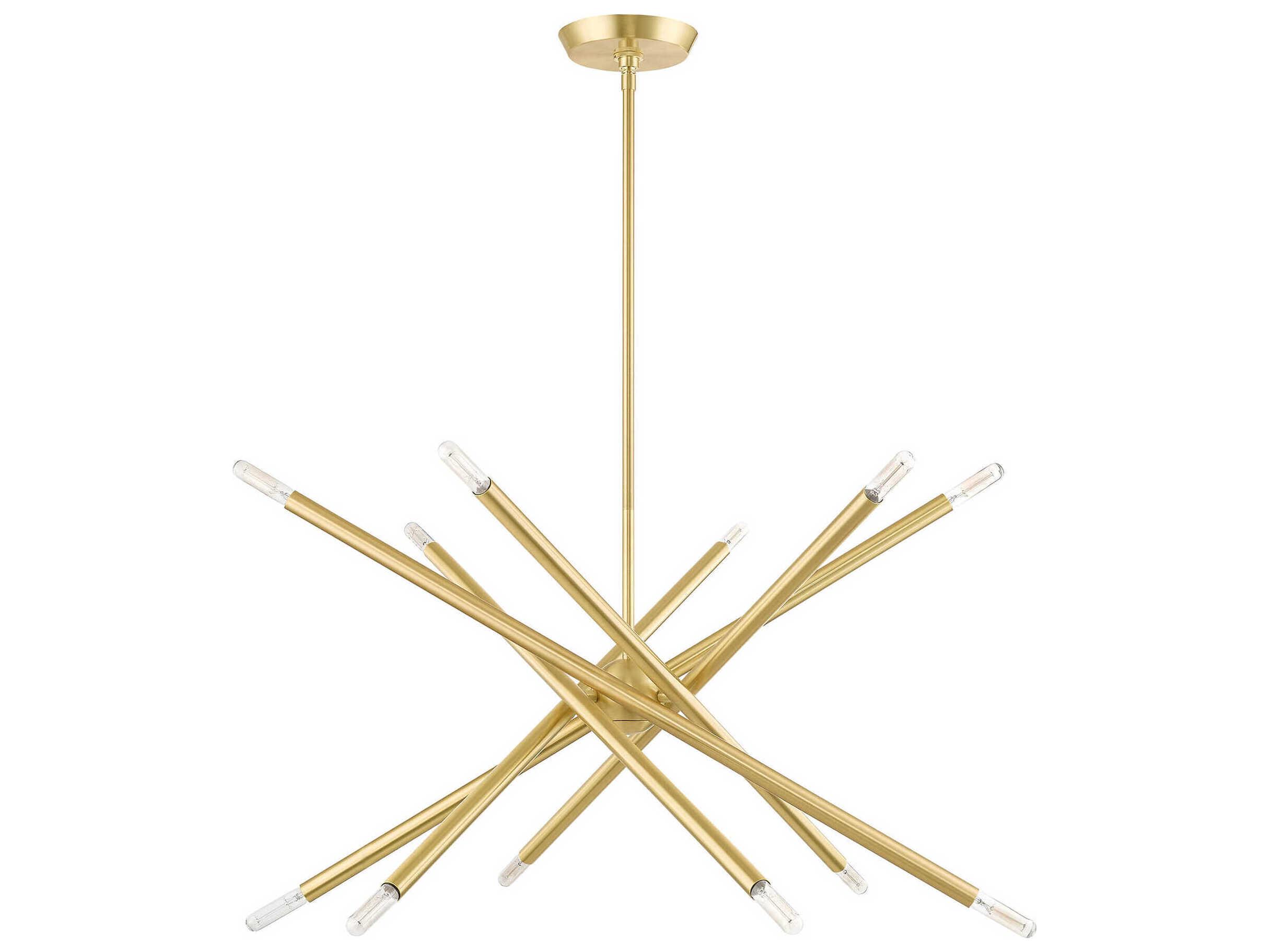 Livex Lighting Soho 12-Light Satin Brass Candelabra Sputnik Chandelier
