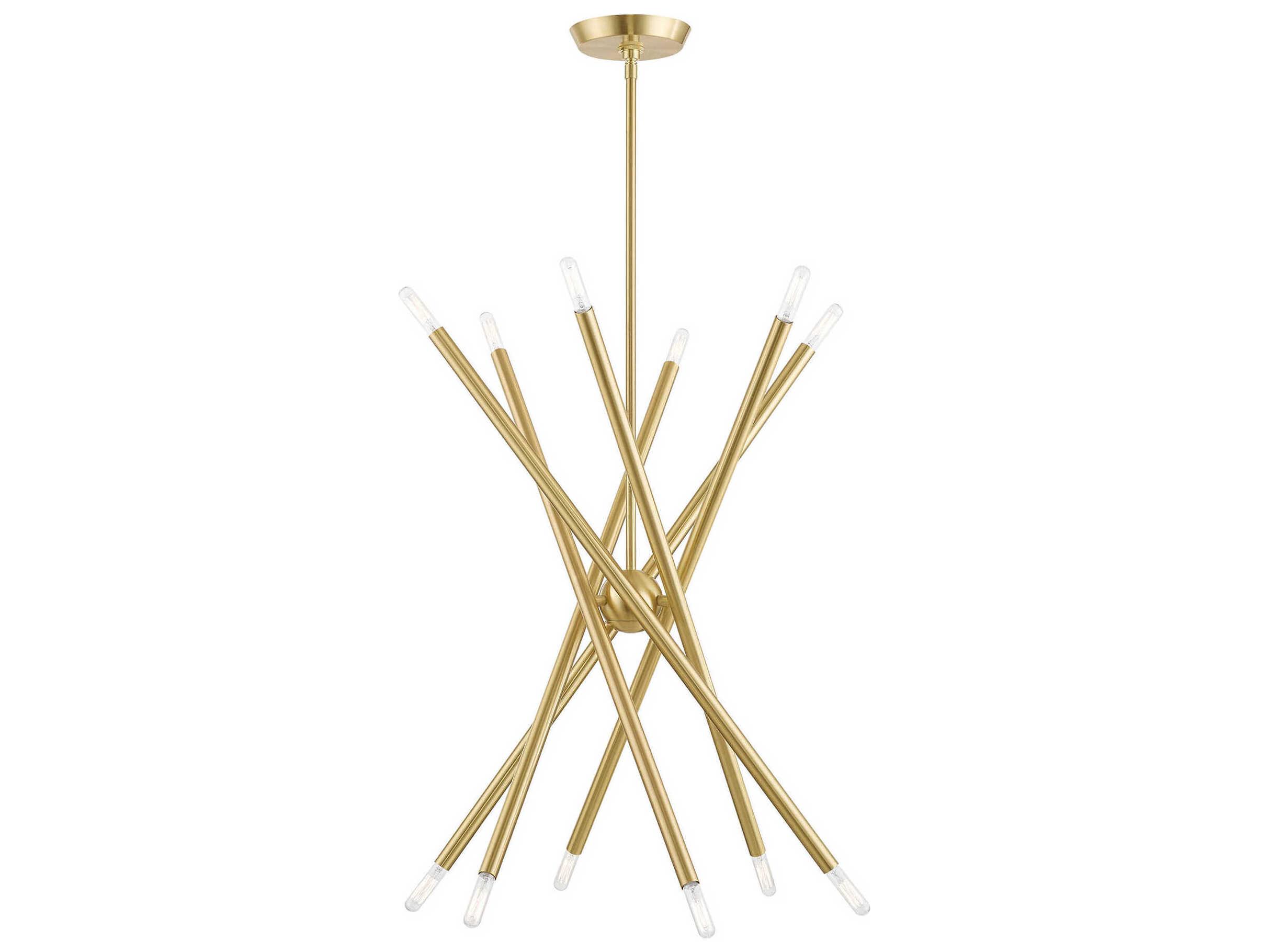 Livex Lighting Soho 12-Light Satin Brass Candelabra Sputnik Chandelier