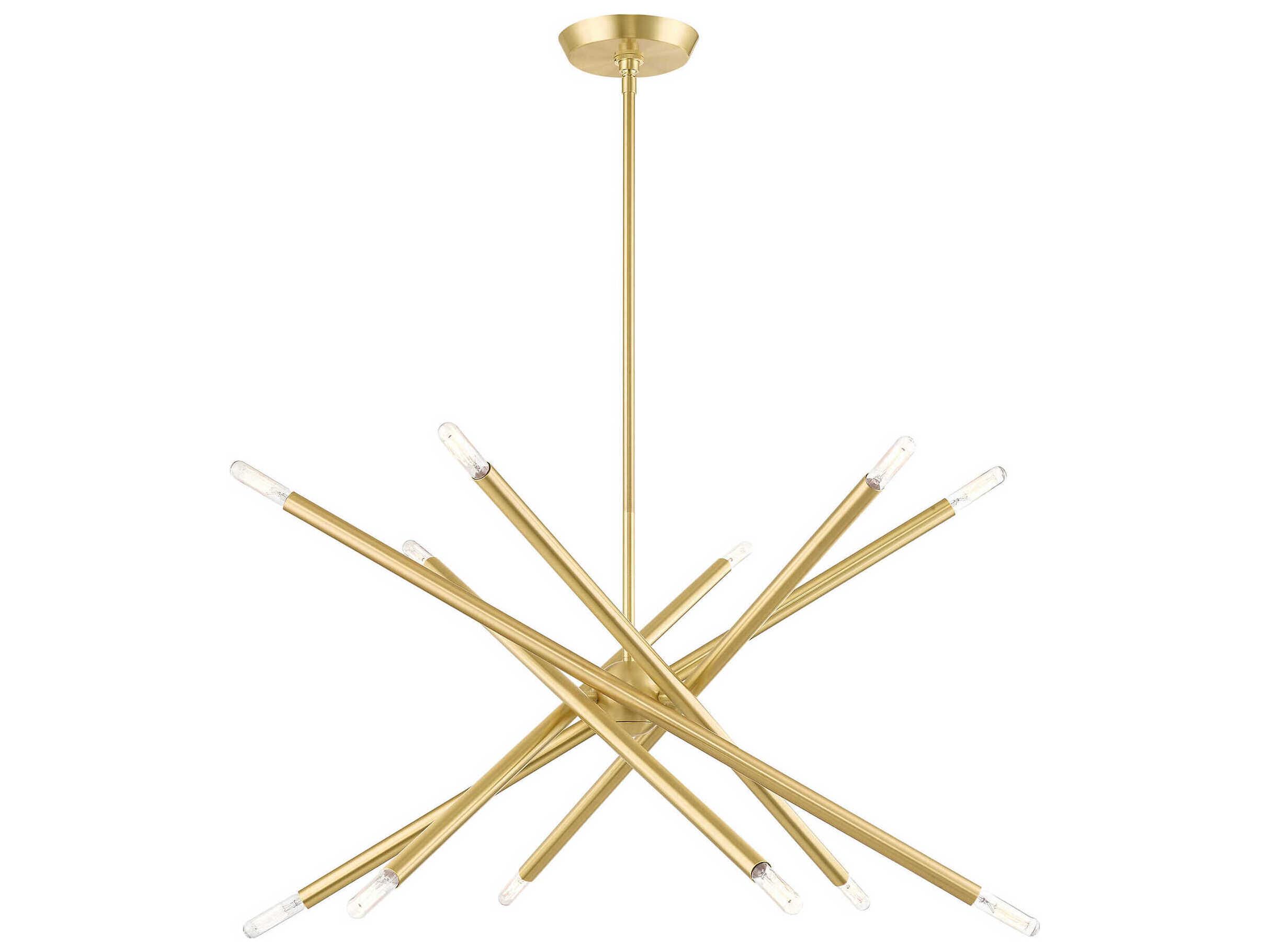 Livex Lighting Soho 12-Light Satin Brass Candelabra Sputnik Chandelier