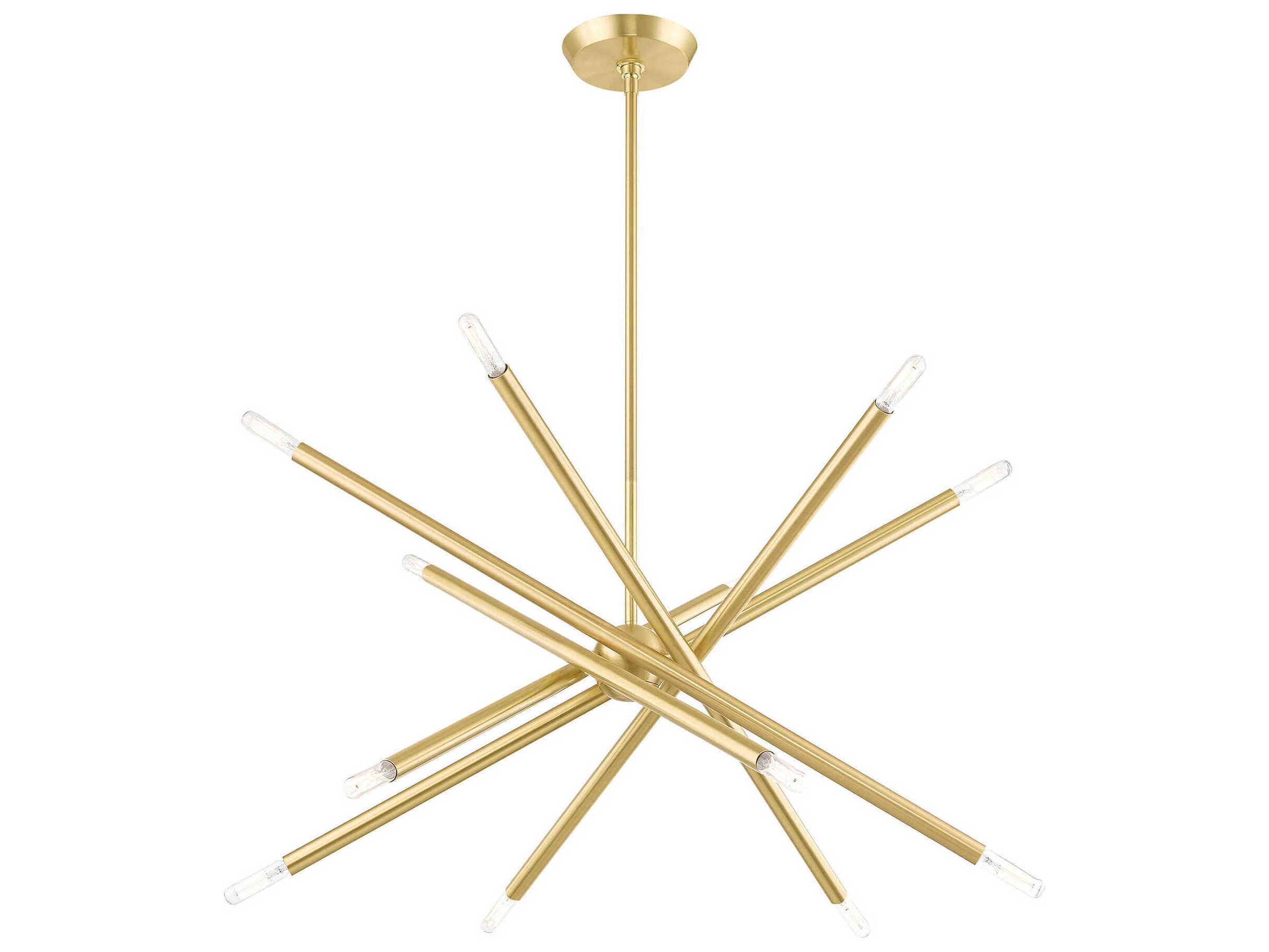 Livex Lighting Soho 12-Light Satin Brass Candelabra Sputnik Chandelier