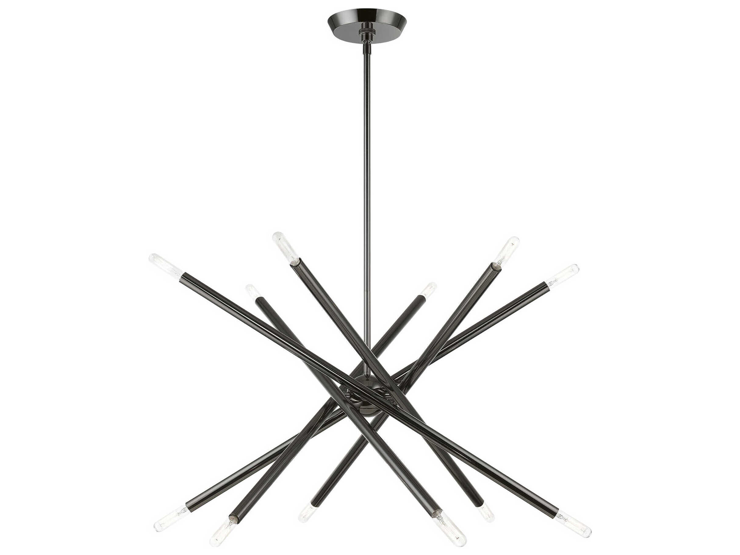 Livex Lighting Soho 12-Light Black Chrome Linear Sputnik Pendant