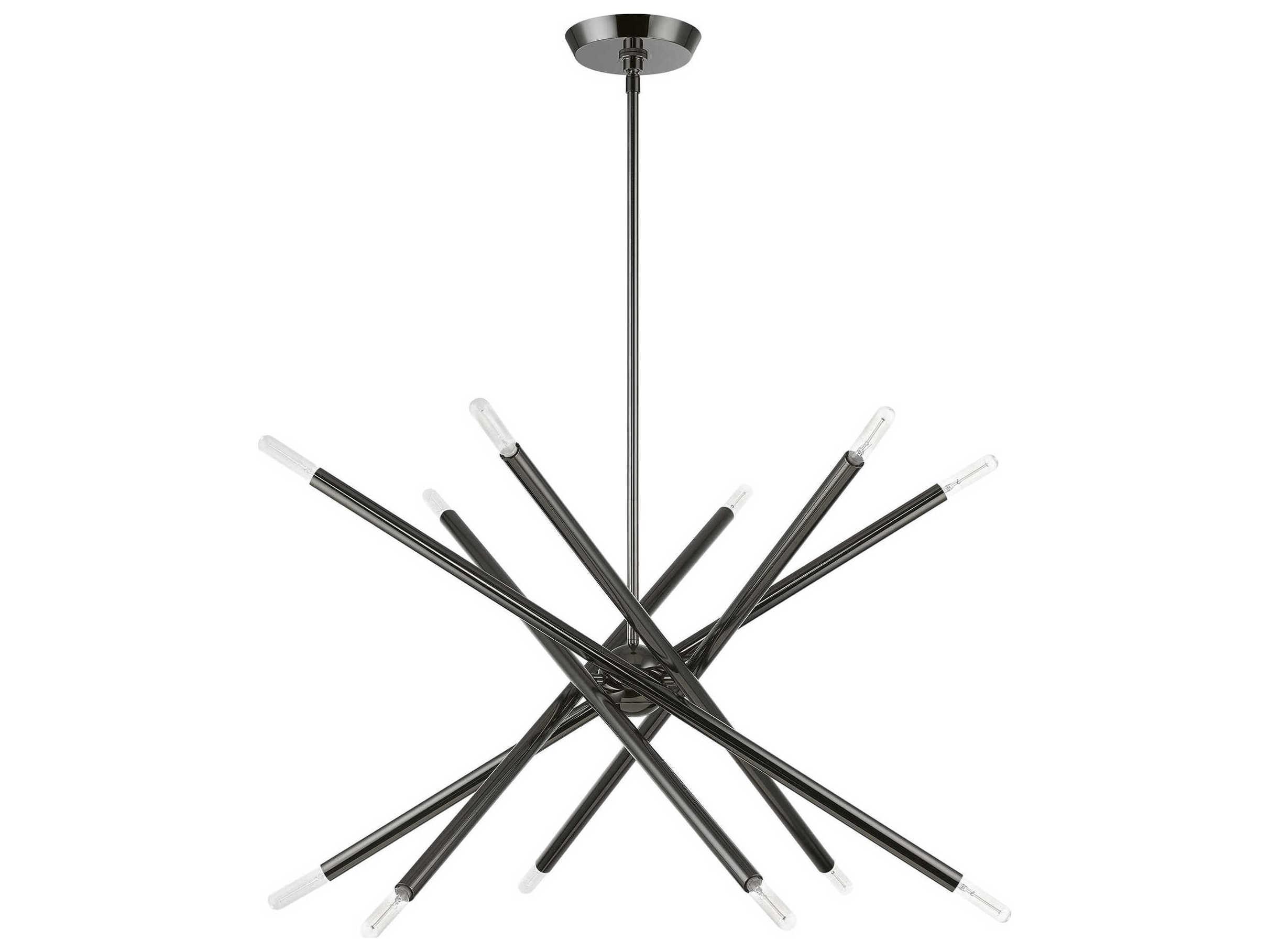 Livex Lighting Soho 12-Light Black Chrome Linear Sputnik Pendant
