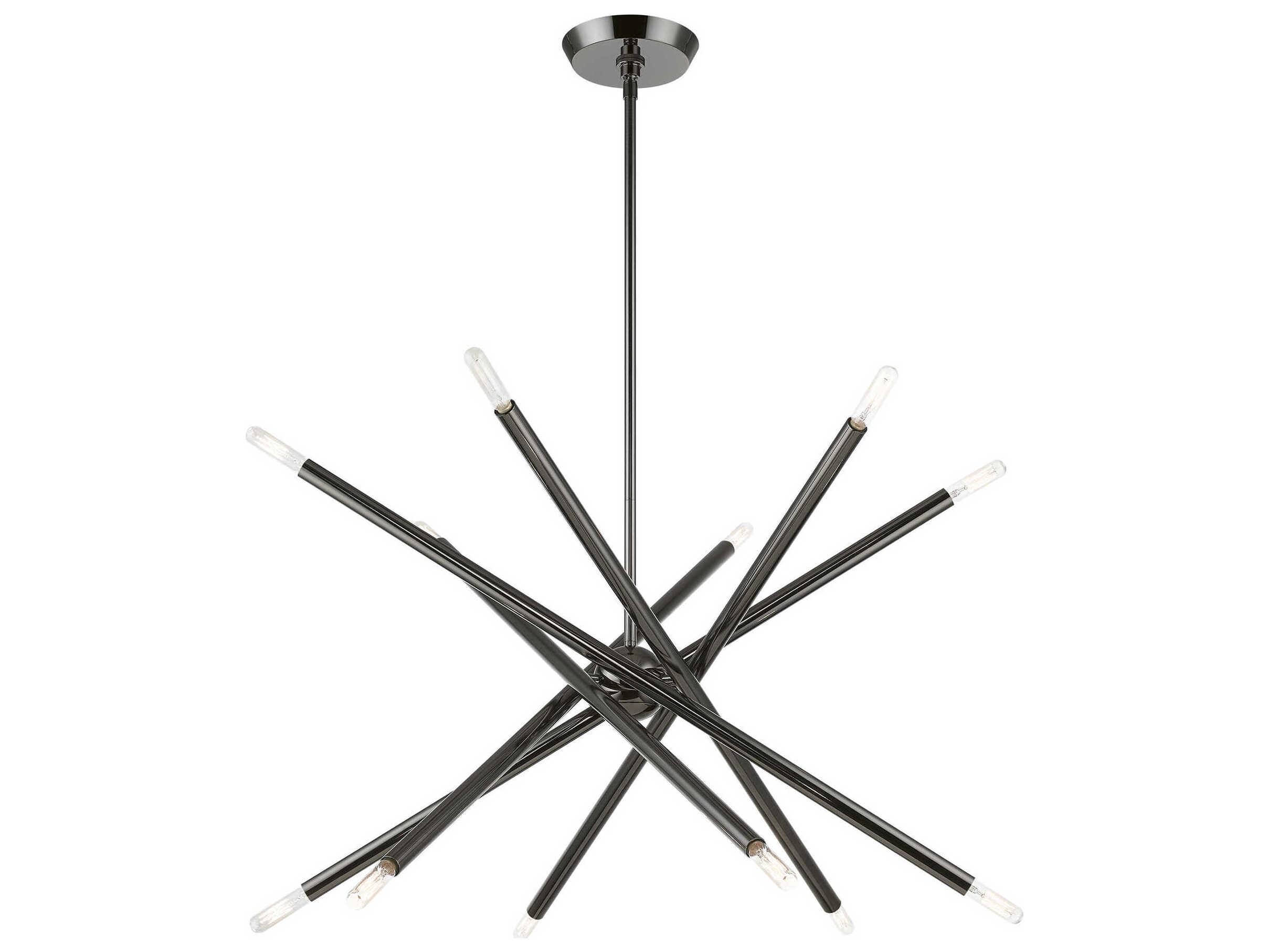 Livex Lighting Soho 12-Light Black Chrome Linear Sputnik Pendant