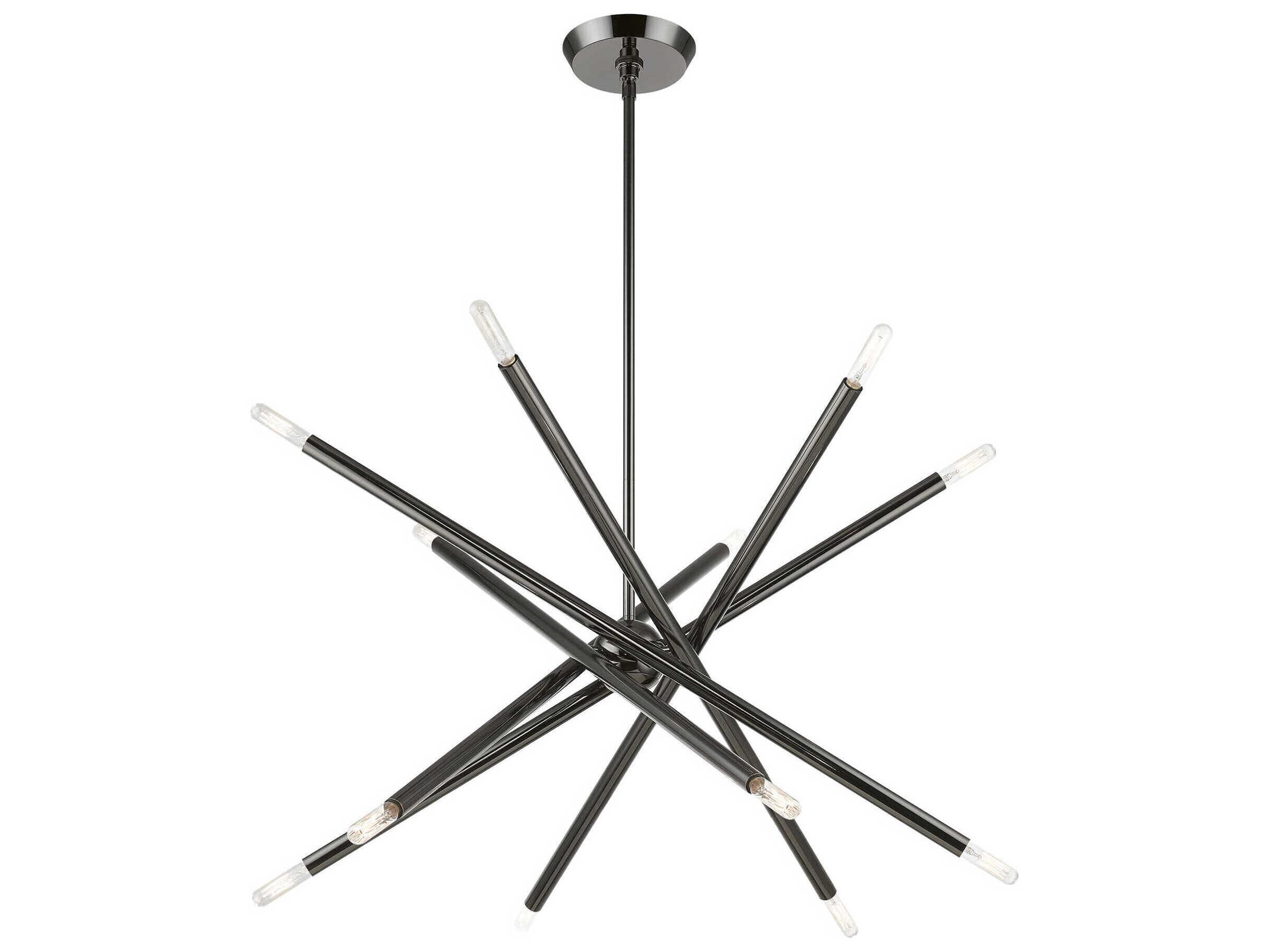Livex Lighting Soho 12-Light Black Chrome Linear Sputnik Pendant