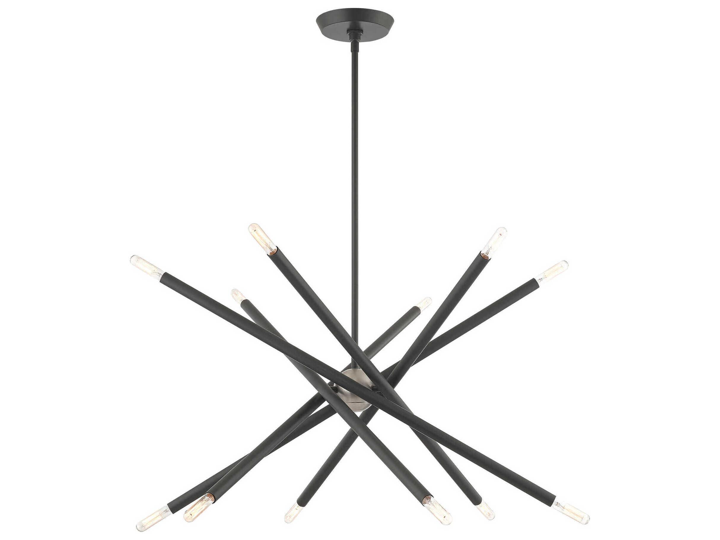 Livex Lighting Soho 12-Light Scandinavian Gray Candelabra Sputnik Chandelier