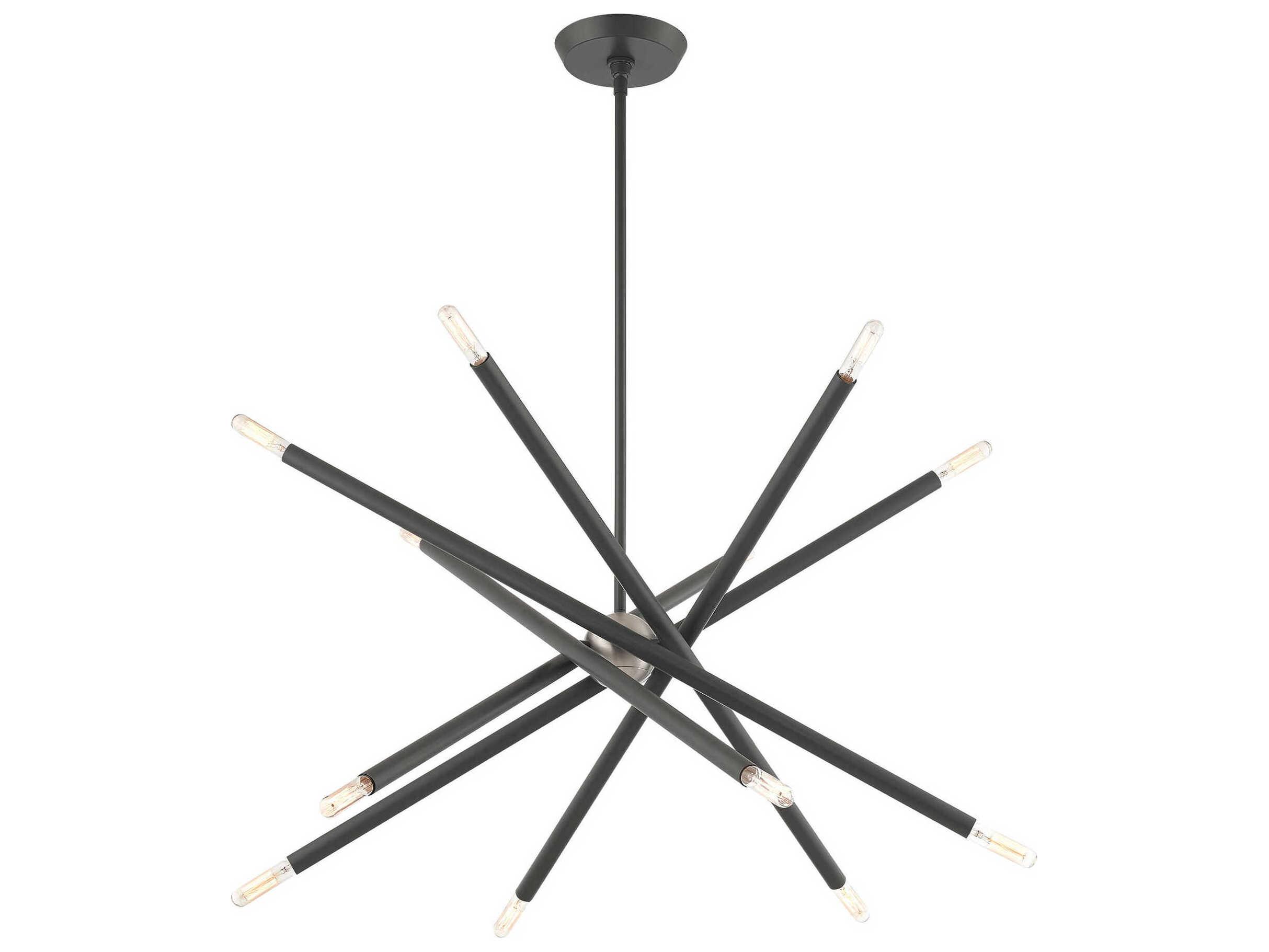 Livex Lighting Soho 12-Light Scandinavian Gray Candelabra Sputnik Chandelier