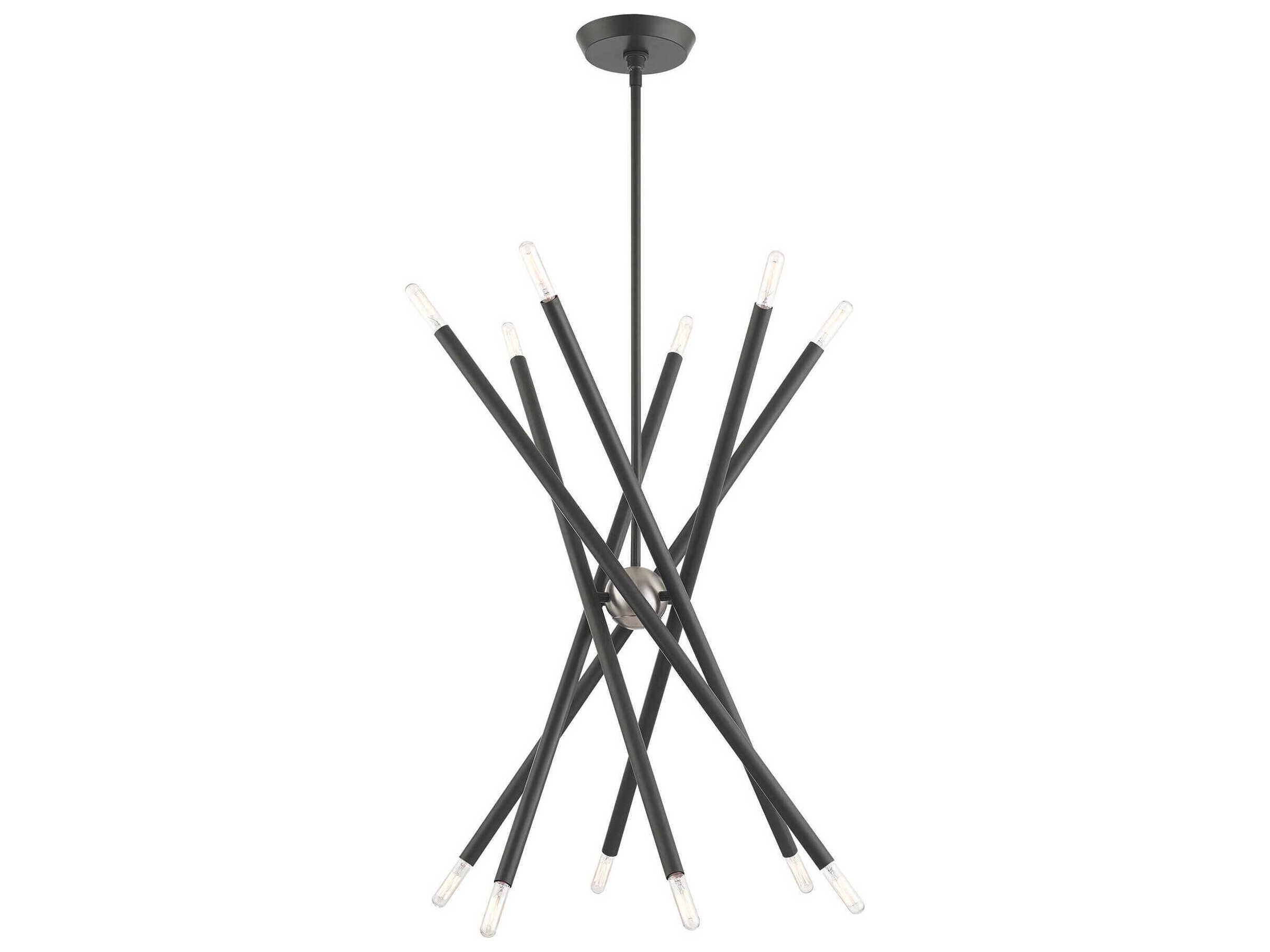 Livex Lighting Soho 12-Light Scandinavian Gray Candelabra Sputnik Chandelier