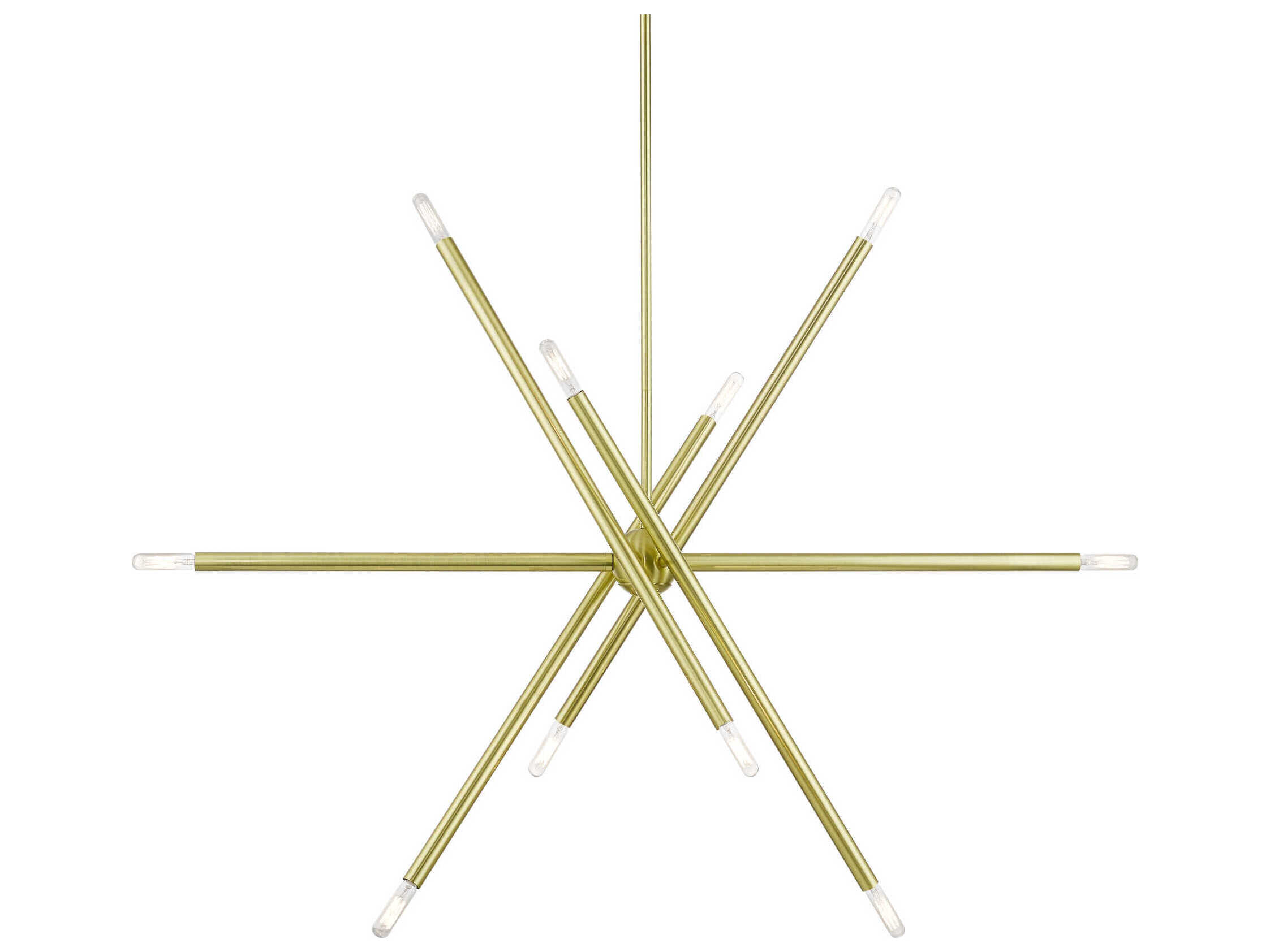 Livex Lighting Soho 10-Light Satin Brass Linear Sputnik Island Pendant