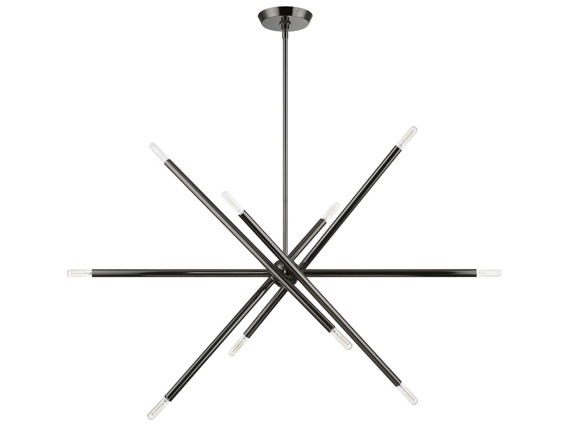 Livex Lighting Soho 10-Light Black Chrome Linear Sputnik Island Pendant