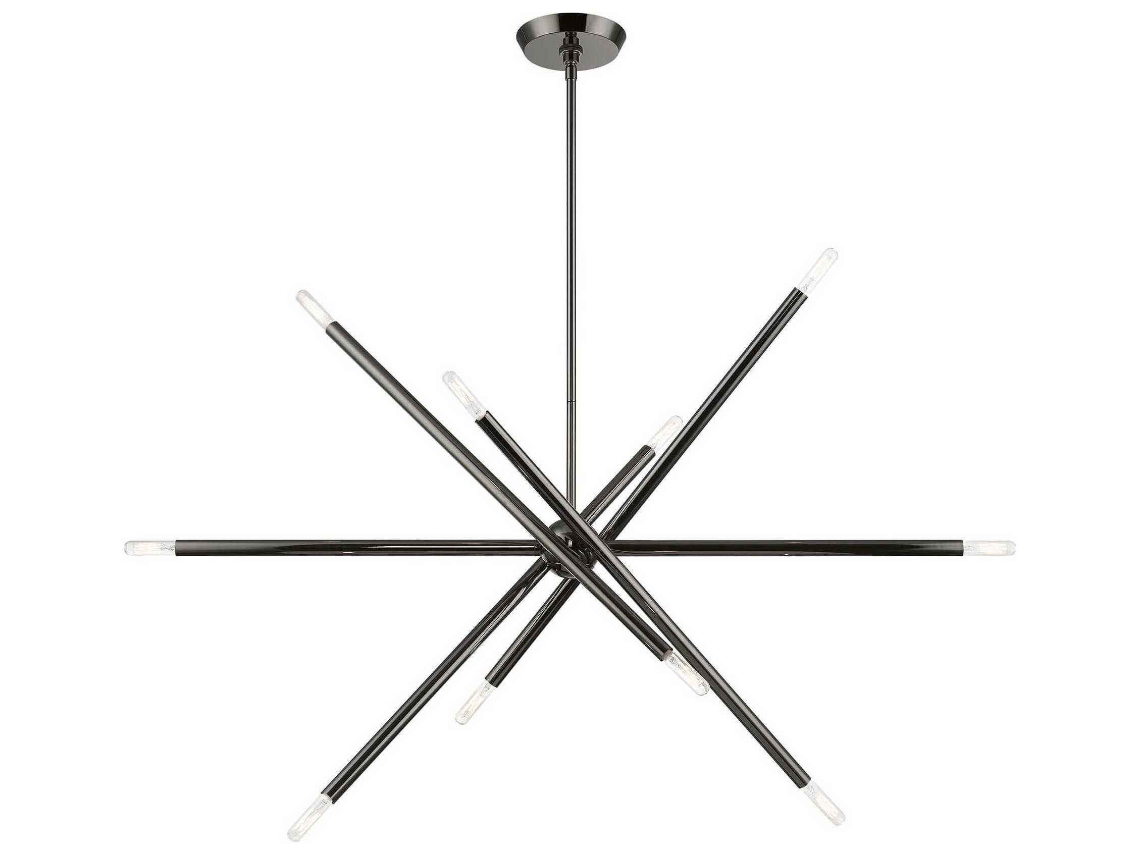 Livex Lighting Soho 10-Light Black Chrome Linear Sputnik Island Pendant