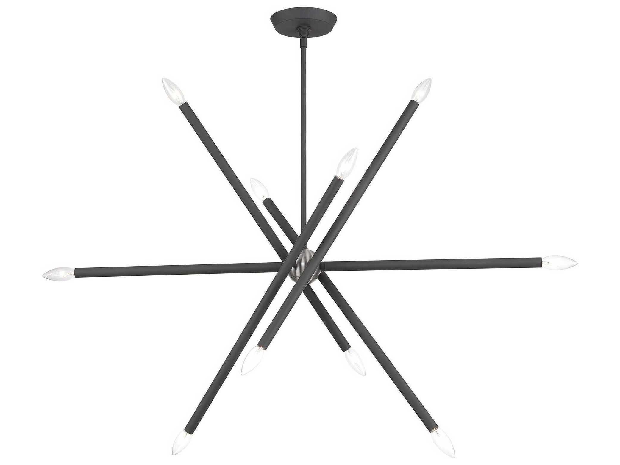 Livex Lighting Soho 10-Light Scandinavian Gray Brushed Nickel Pendant