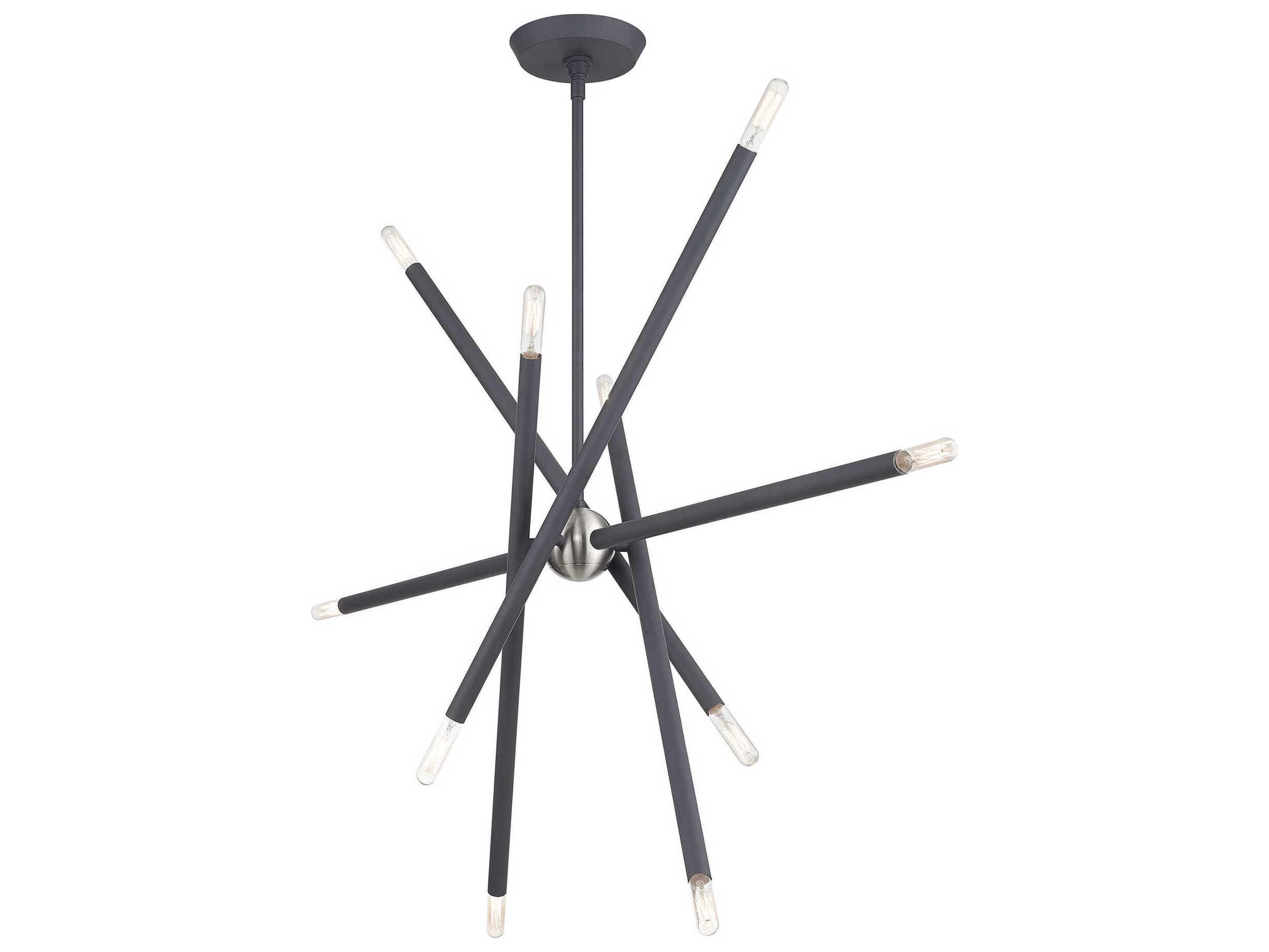 Livex Lighting Soho 10-Light Scandinavian Gray Brushed Nickel Pendant