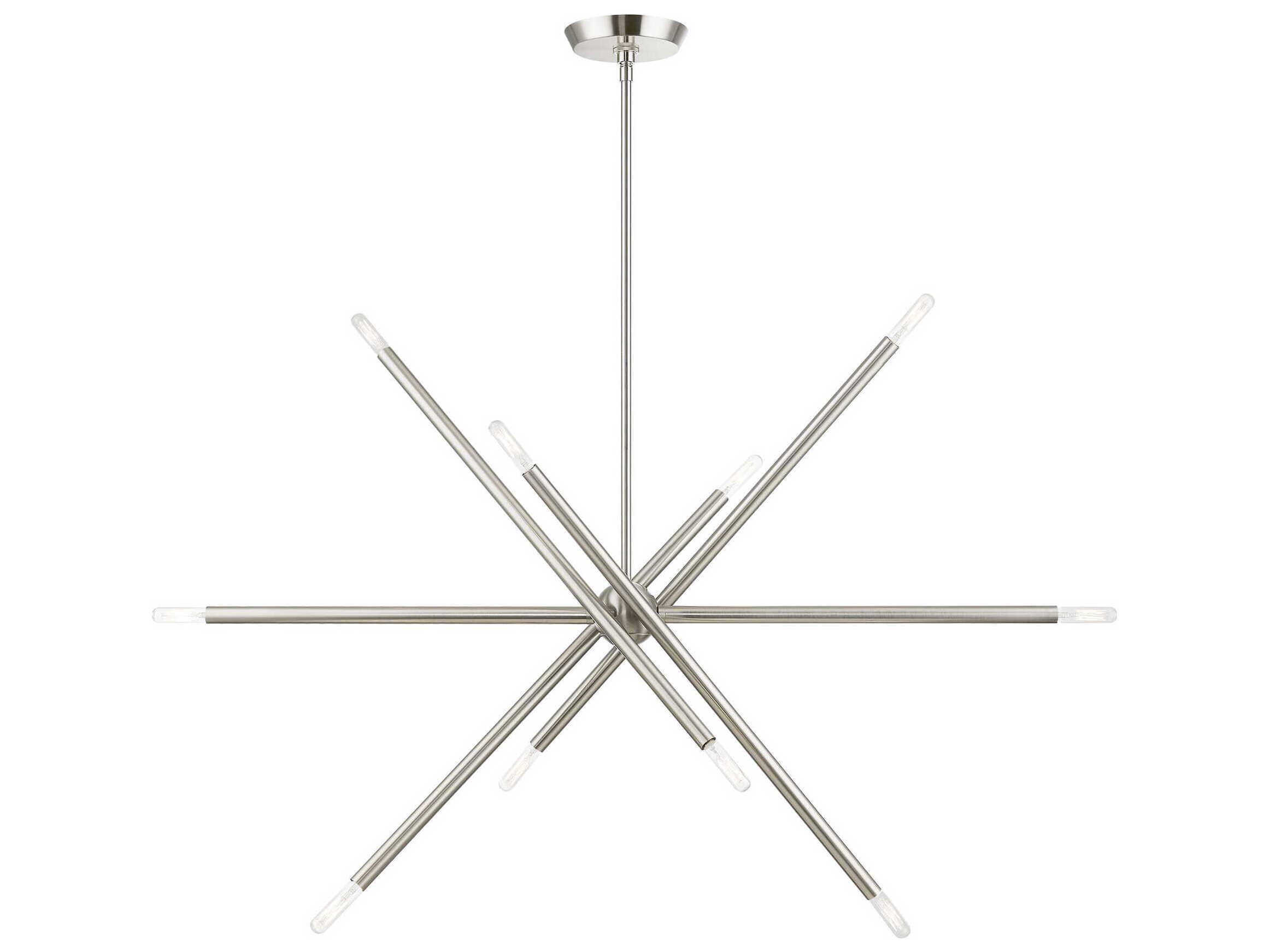 Livex Lighting Soho 10-Light Brushed Nickel Linear Sputnik Island Pendant