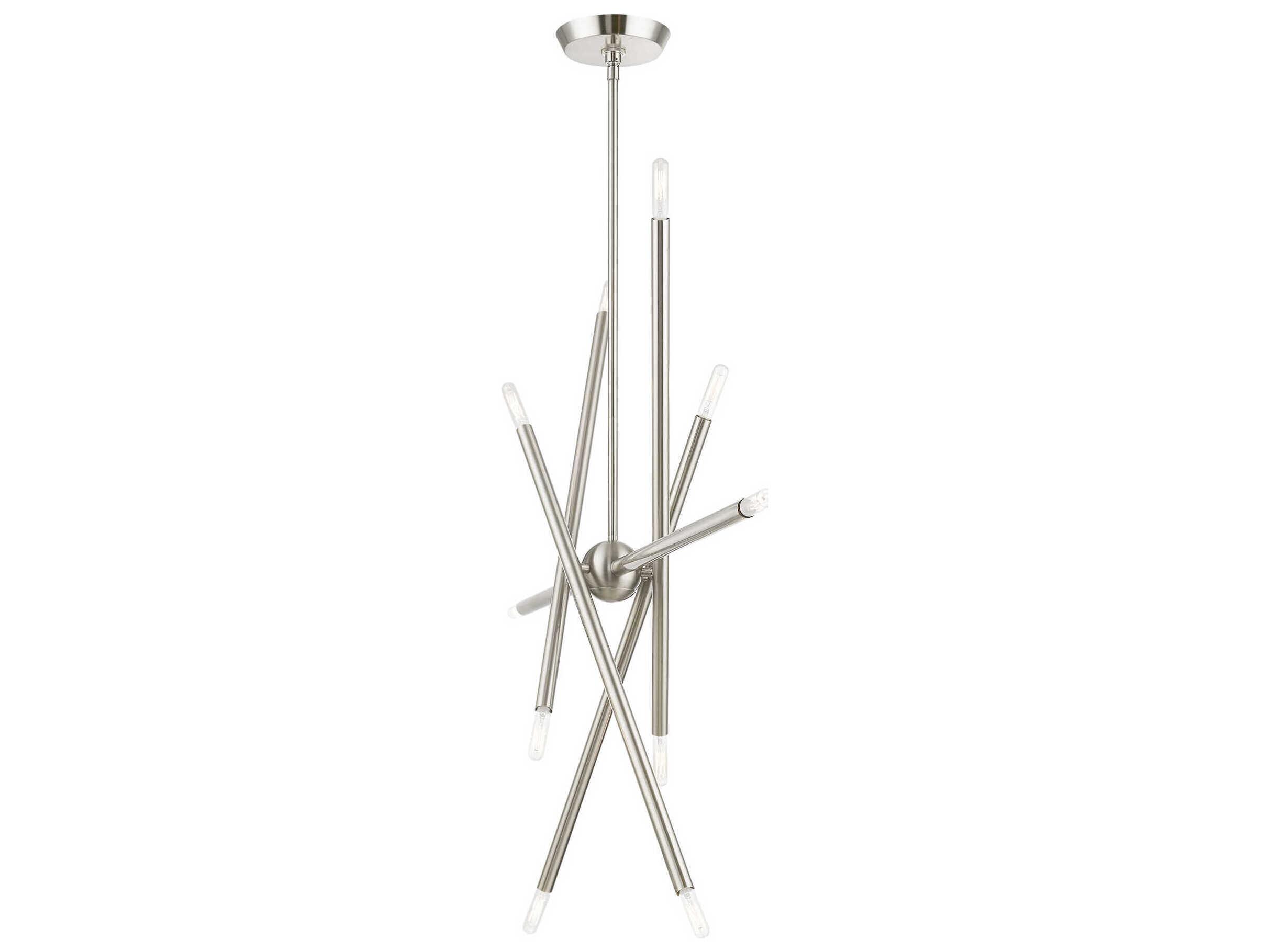 Livex Lighting Soho 10-Light Brushed Nickel Linear Sputnik Island Pendant