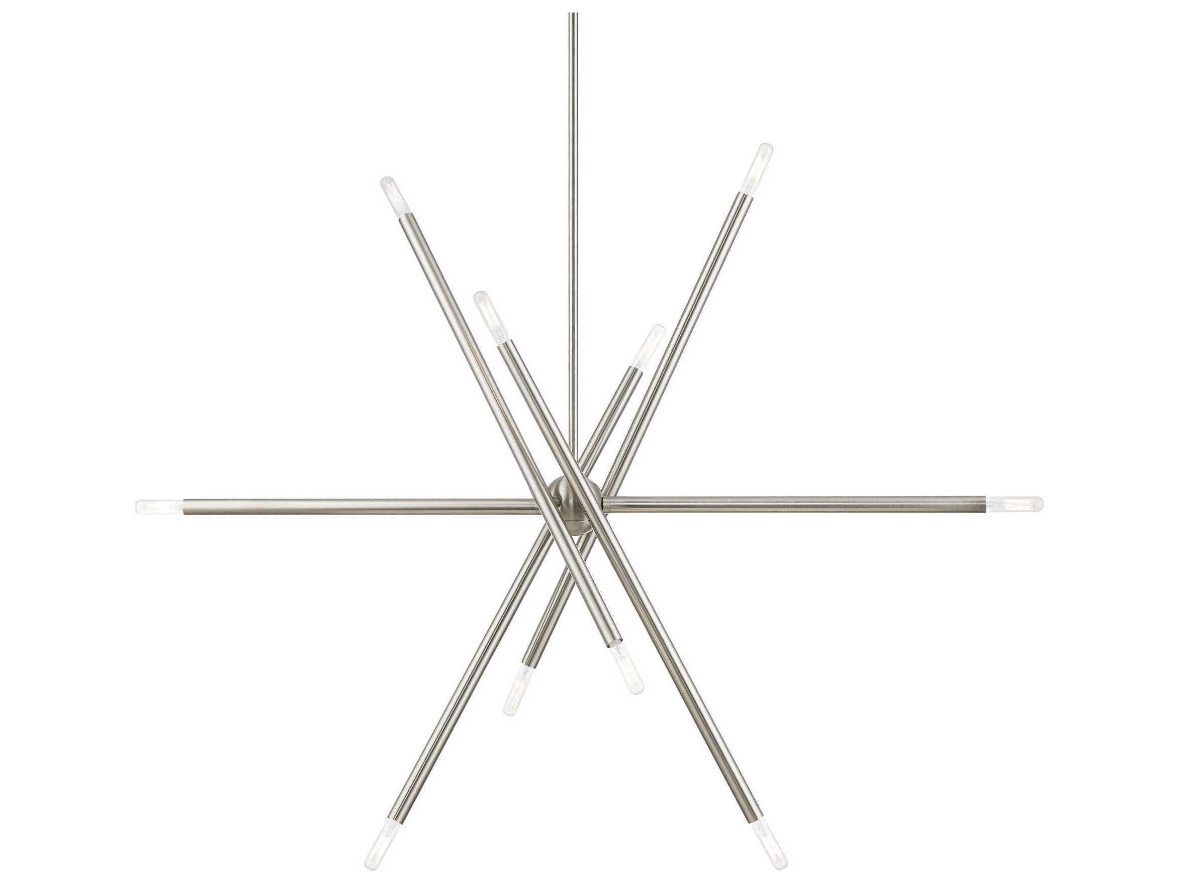 Livex Lighting Soho 10-Light Brushed Nickel Linear Sputnik Island Pendant