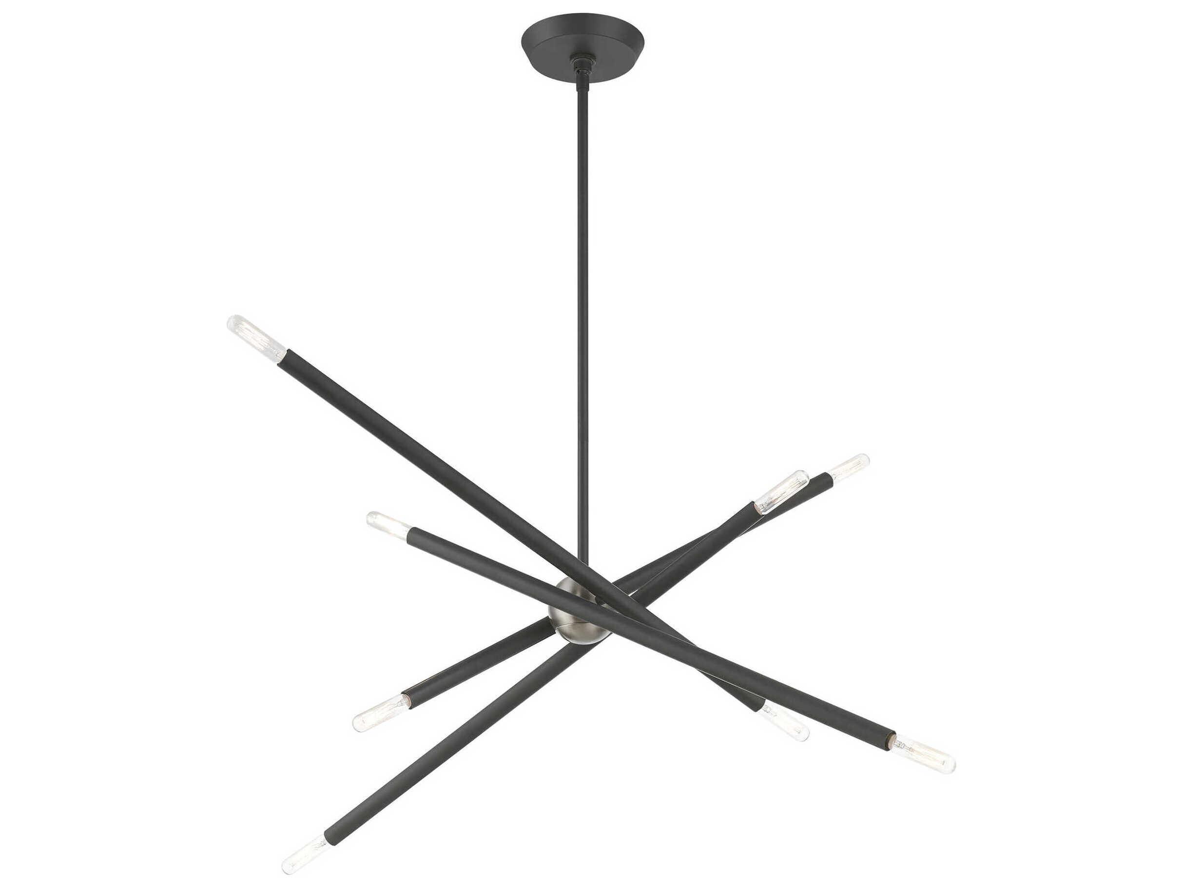 Livex Lighting Soho 8-Light Scandinavian Gray Linear Sputnik Island Pendant