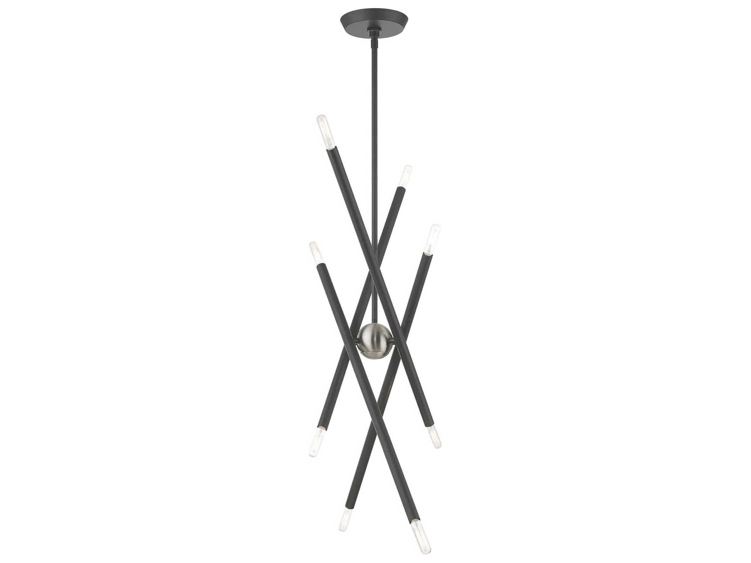 Livex Lighting Soho 8-Light Scandinavian Gray Linear Sputnik Island Pendant
