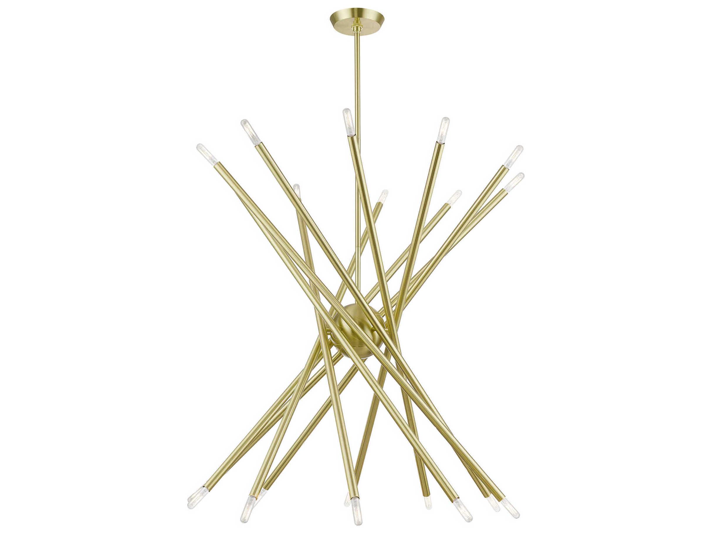 Livex Lighting Soho 20-Light Satin Brass Linear Sputnik Pendant
