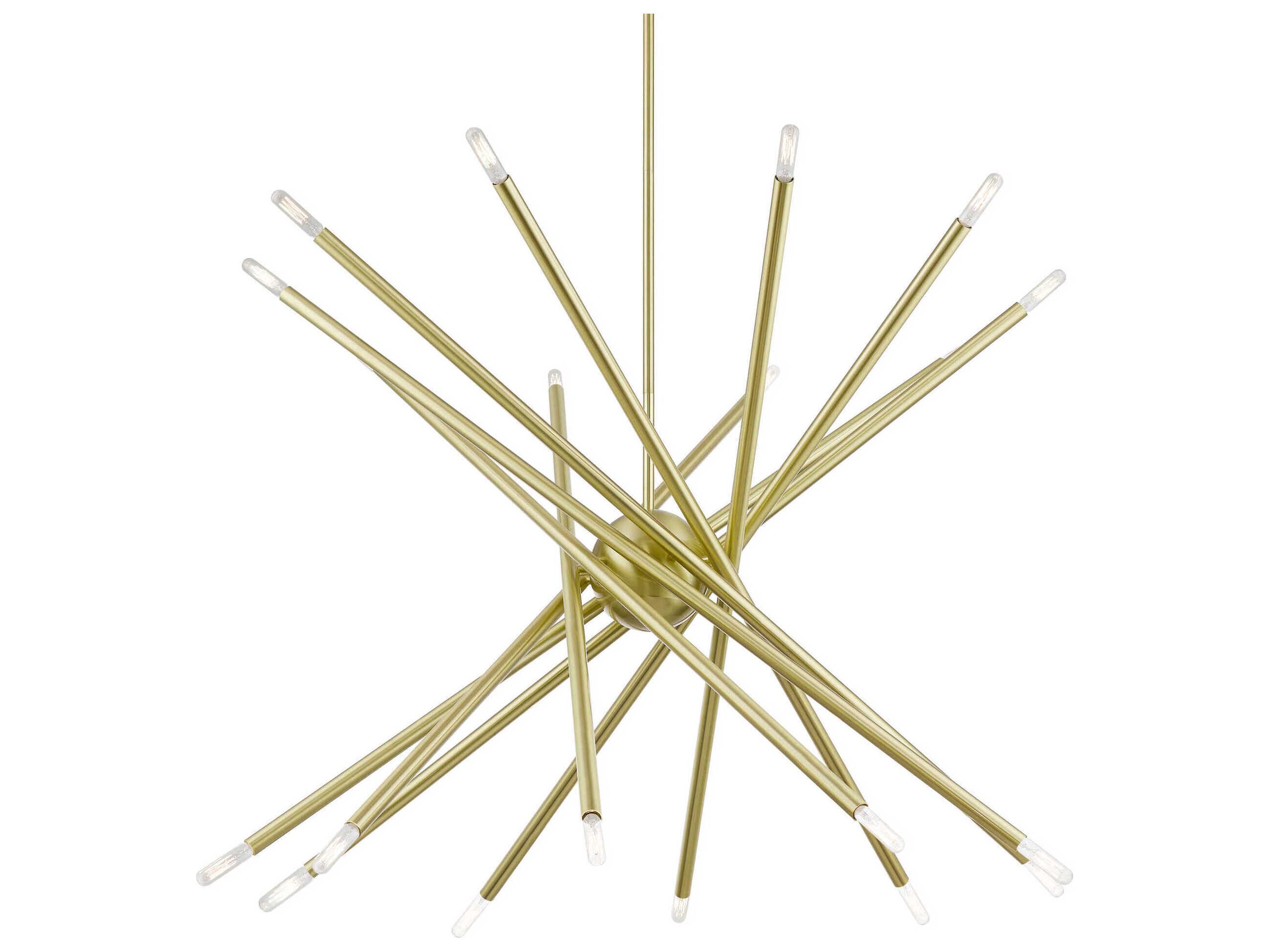 Livex Lighting Soho 20-Light Satin Brass Linear Sputnik Pendant