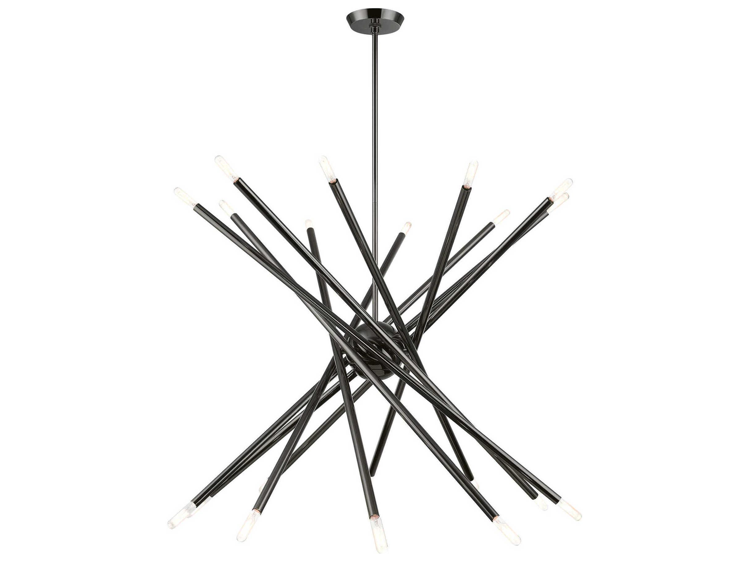 Livex Lighting Soho 20-Light Black Chrome Linear Sputnik Pendant