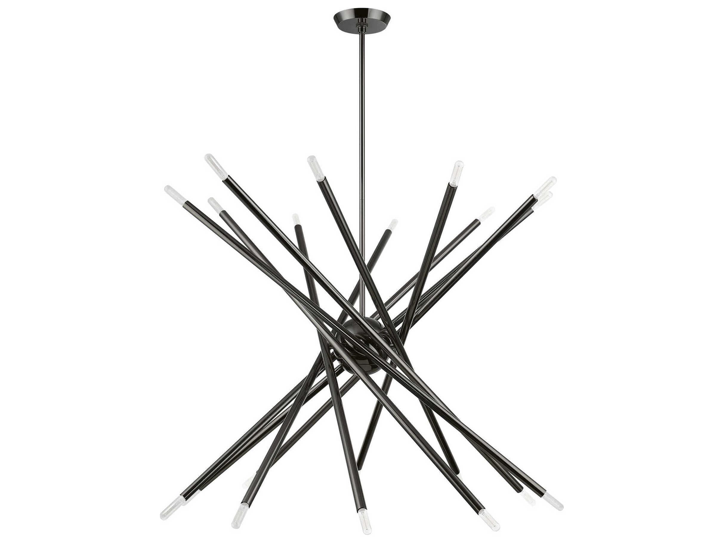 Livex Lighting Soho 20-Light Black Chrome Linear Sputnik Pendant