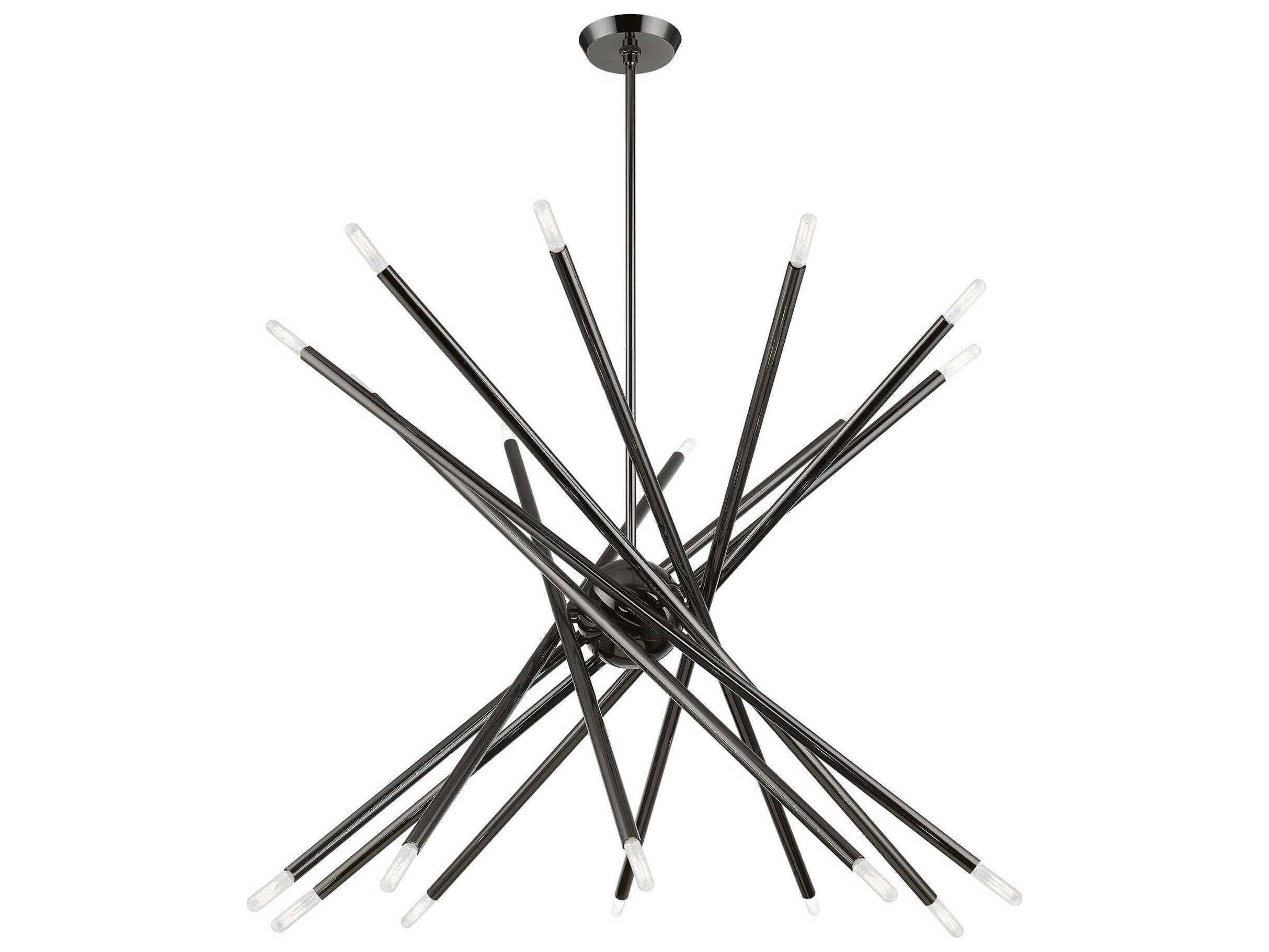 Livex Lighting Soho 20-Light Black Chrome Linear Sputnik Pendant